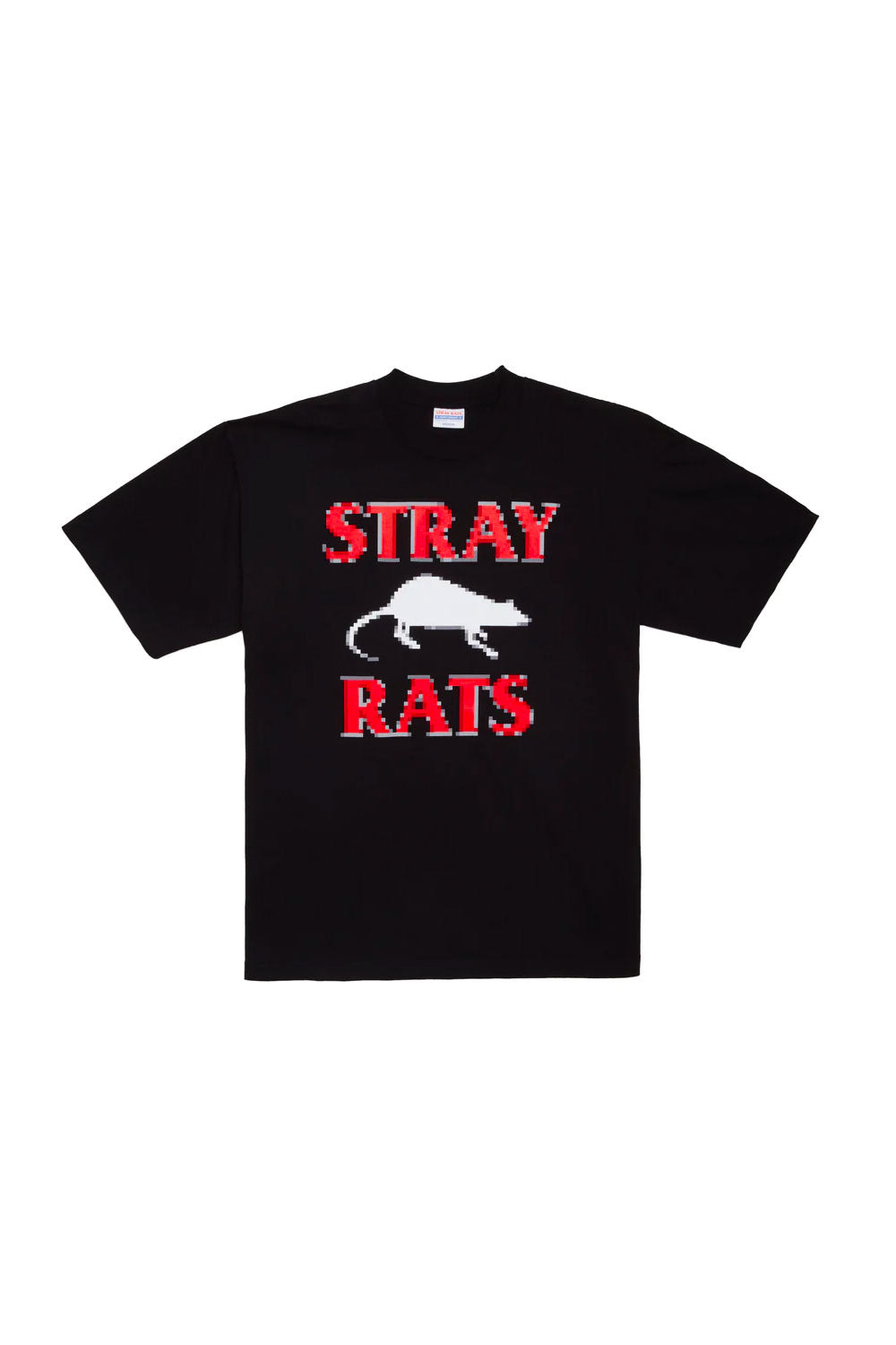 The STRAY RATS - PIXEL RODENTICIDE TEE BLACK available online with global shipping, and in PAM Stores Melbourne and Sydney.