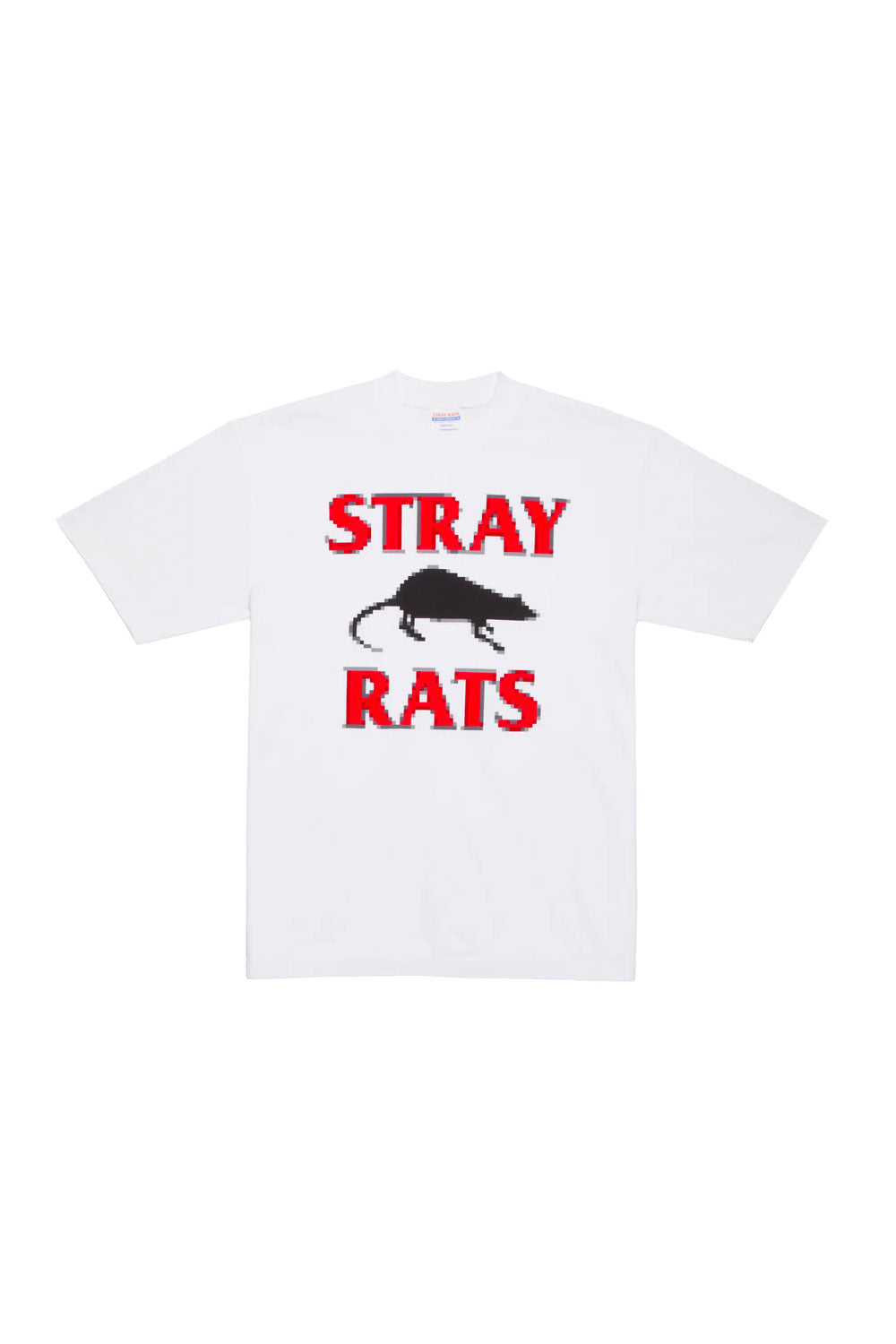 The STRAY RATS - PIXEL RODENTICIDE TEE WHITE available online with global shipping, and in PAM Stores Melbourne and Sydney.