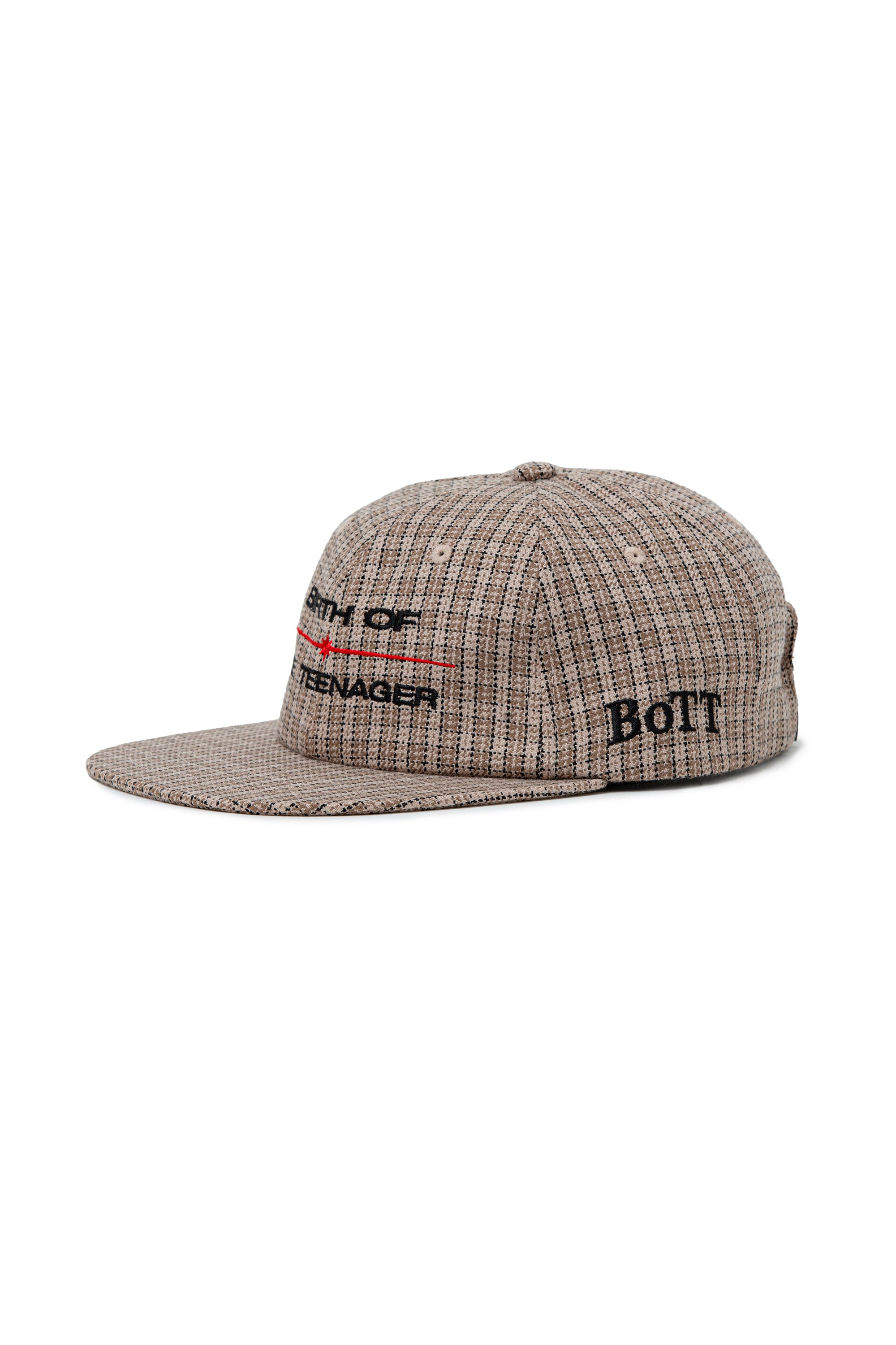 The Plaid 6-Panel Cap Natural available online with global shipping, and in PAM Stores Melbourne and Sydney.