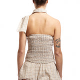 The PLAID FELICIA TOP available online with global shipping, and in PAM Stores Melbourne and Sydney.