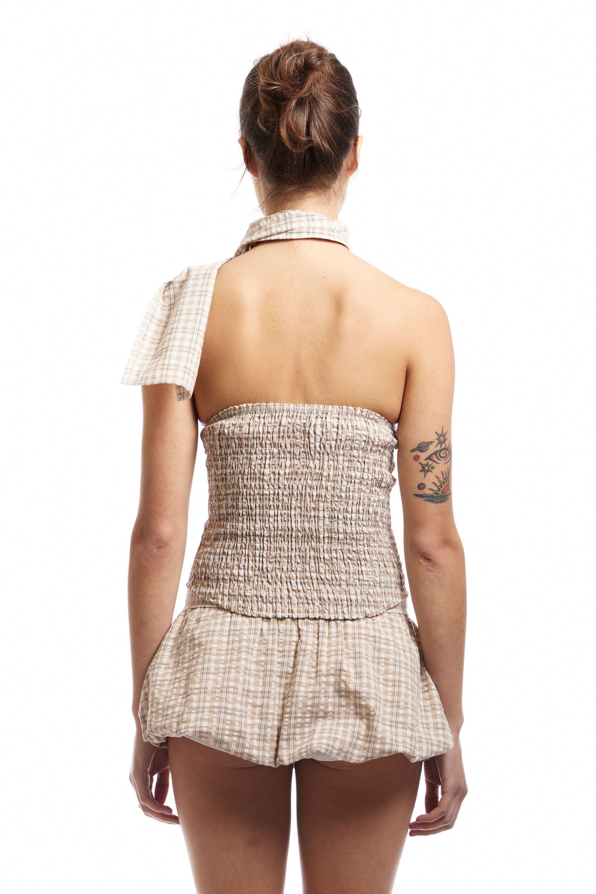 The PLAID FELICIA TOP available online with global shipping, and in PAM Stores Melbourne and Sydney.