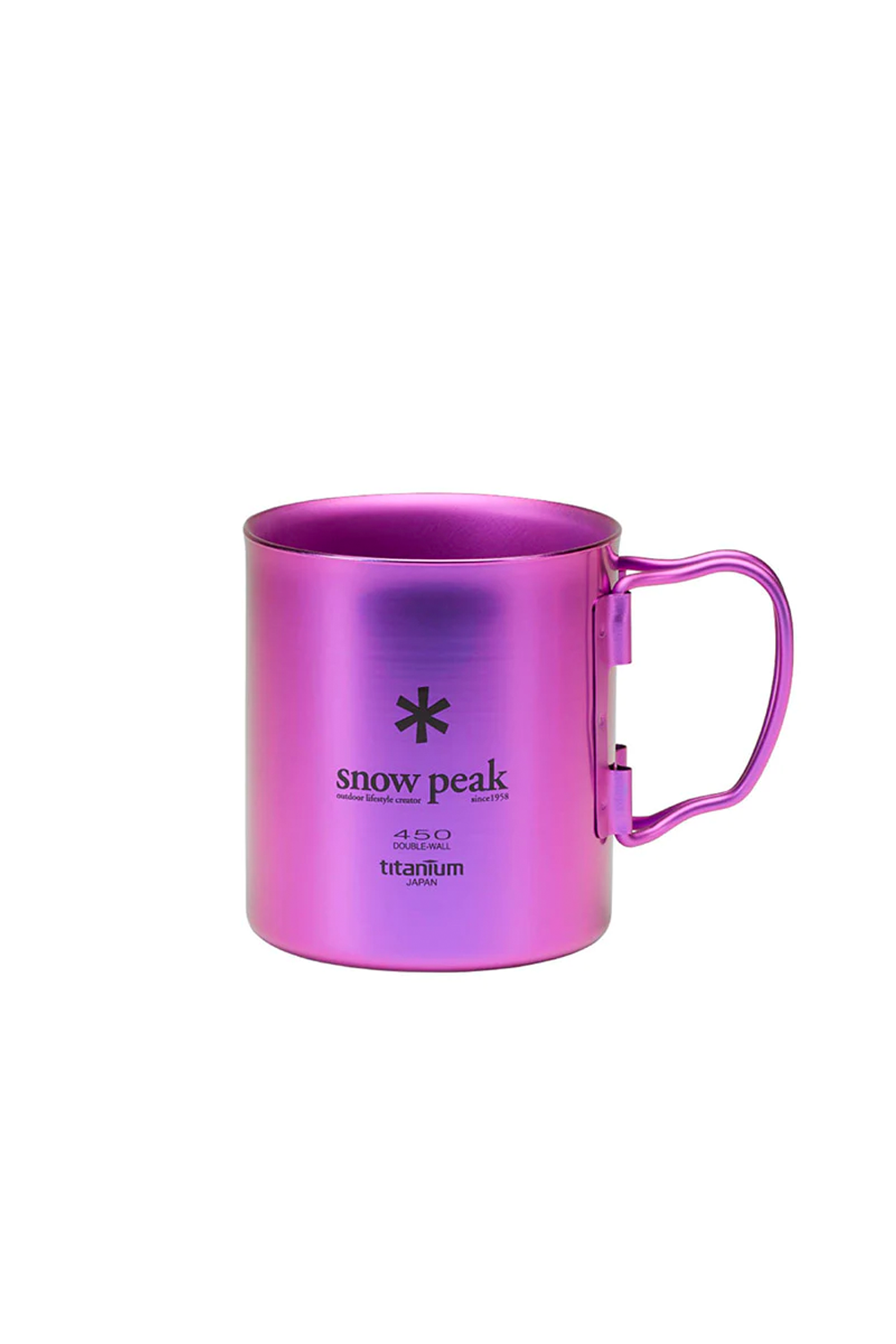 The SNOW PEAK - TITANIUM DOUBLE WALL CUP 450ml ANODISED PURPLE available online with global shipping, and in PAM Stores Melbourne and Sydney.