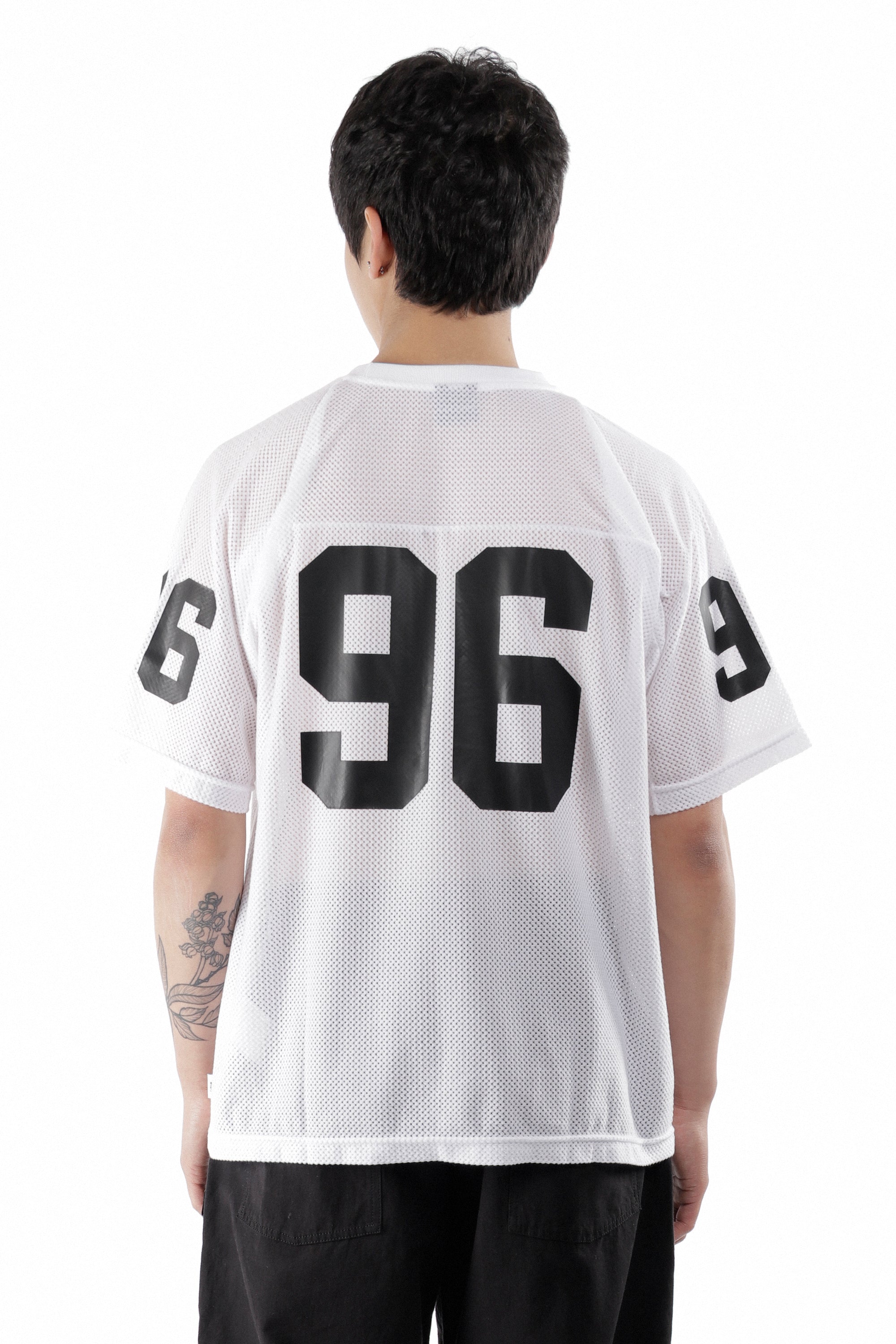 The QB SS POLY MESH T-SHIRT WHITE available online with global shipping, and in PAM Stores Melbourne and Sydney.