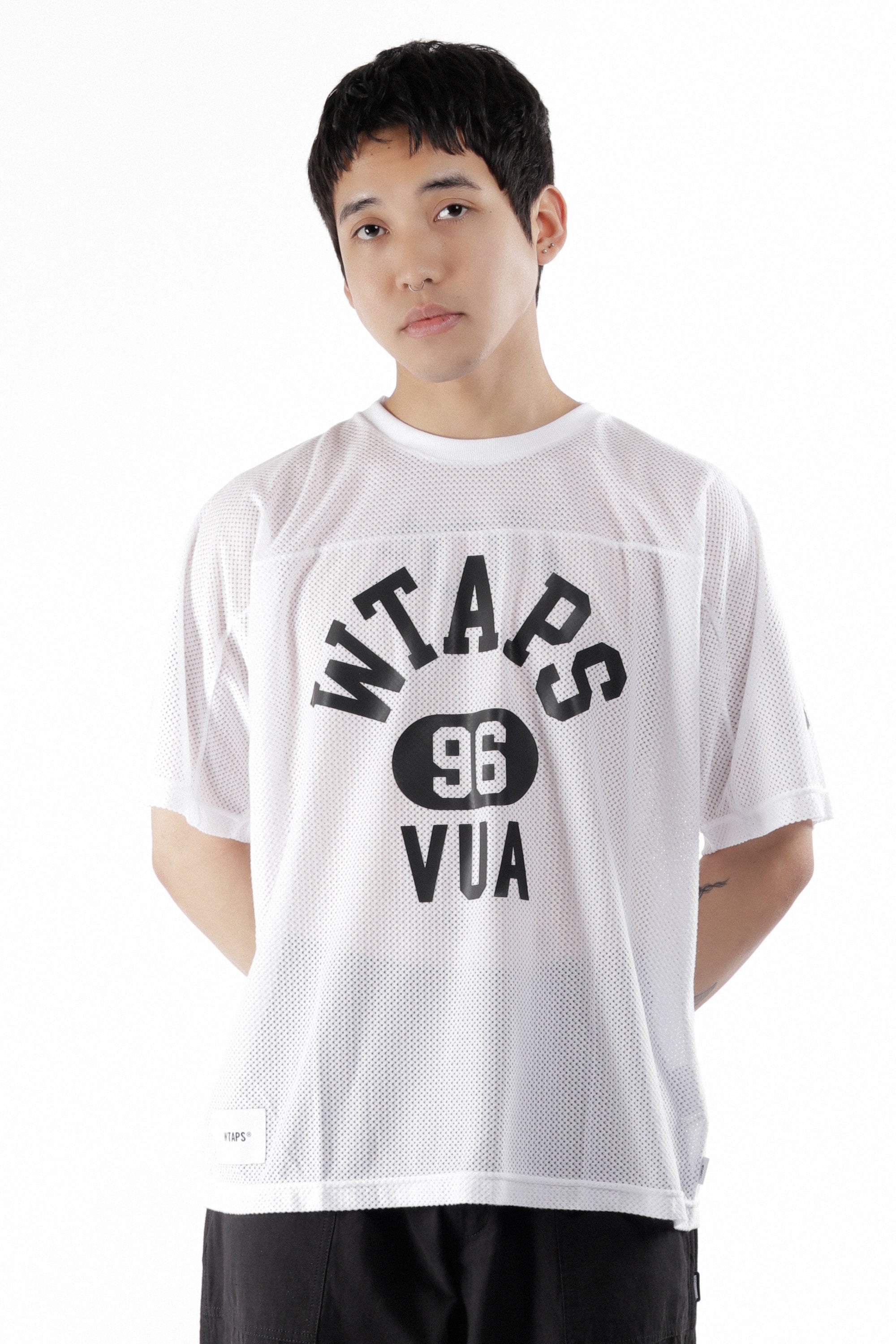 The QB SS POLY MESH T-SHIRT WHITE available online with global shipping, and in PAM Stores Melbourne and Sydney.