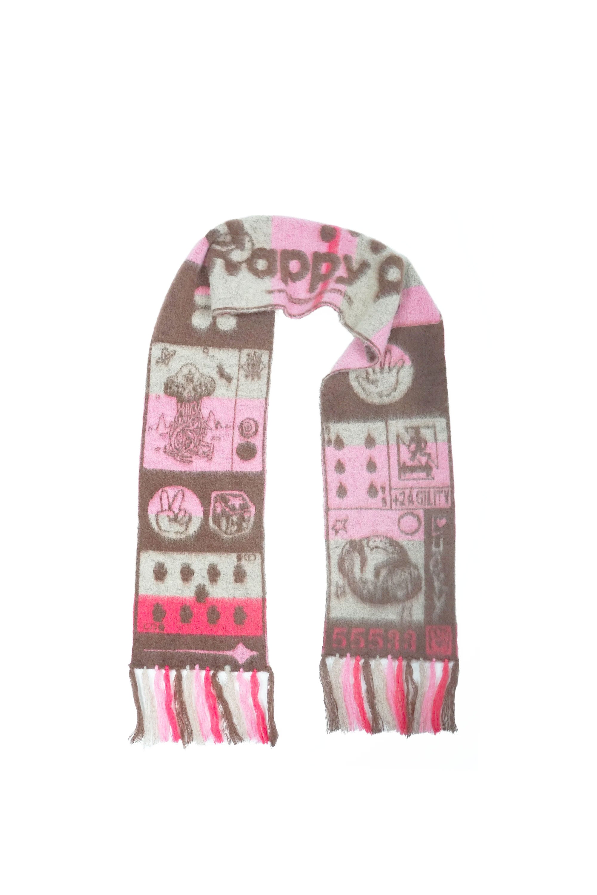 The HAPPY 99 - +2 AGILITY SCARF PINK BROWN available online with global shipping, and in PAM Stores Melbourne and Sydney.