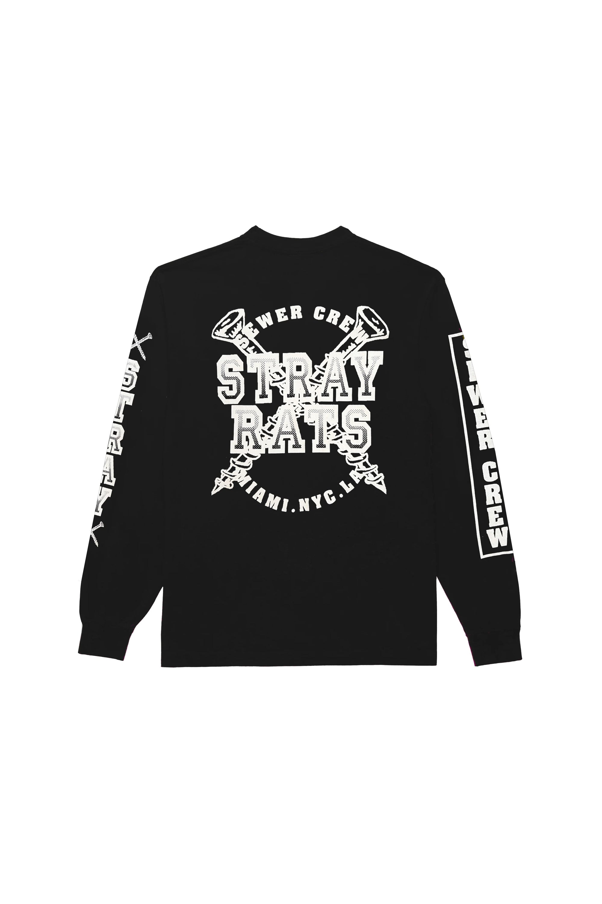 The Sewer Crew L/S Tee Black available online with global shipping, and in PAM Stores Melbourne and Sydney.