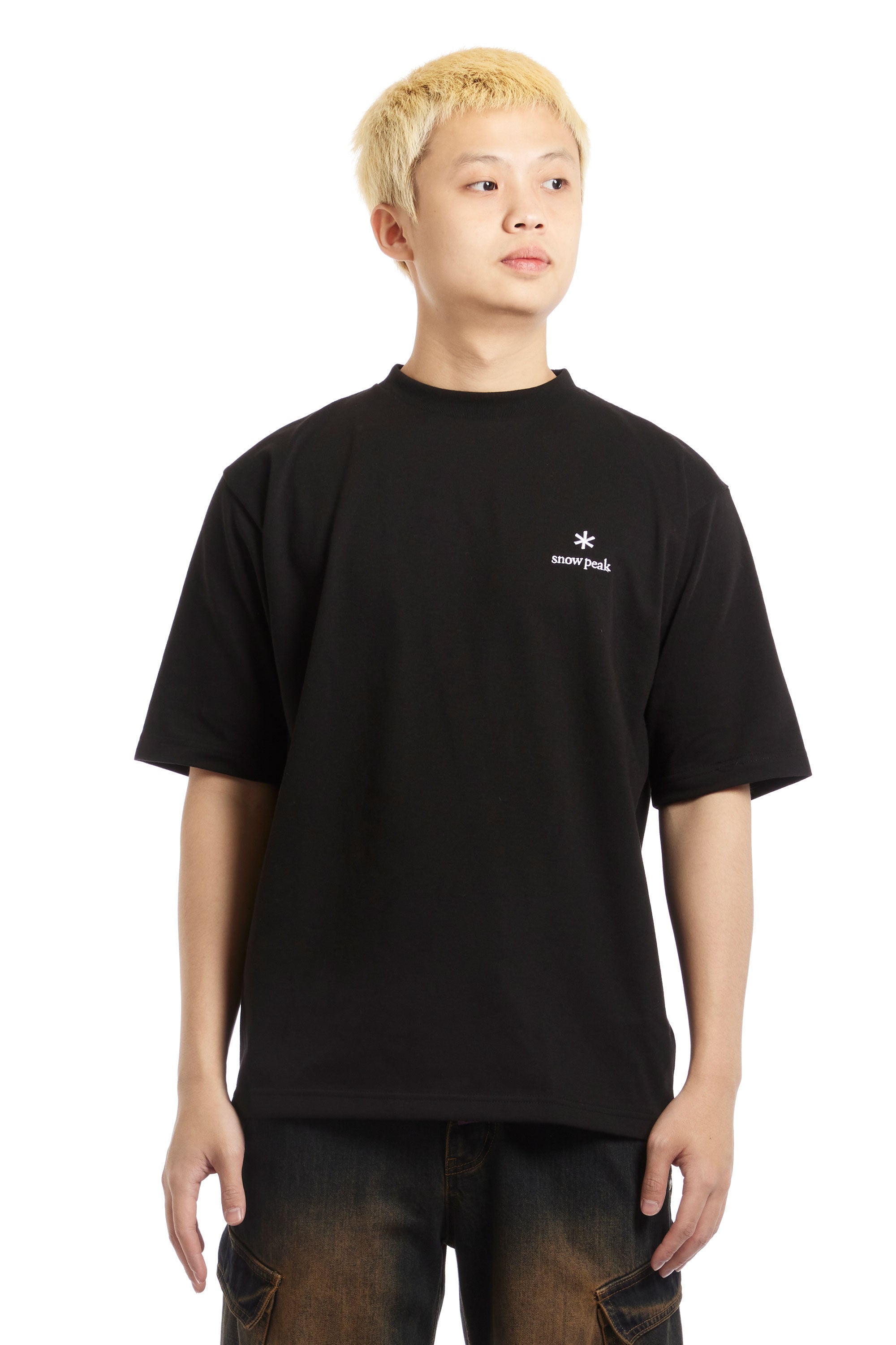 The SP ONE POINT LOGO TEE BLACK available online with global shipping, and in PAM Stores Melbourne and Sydney.