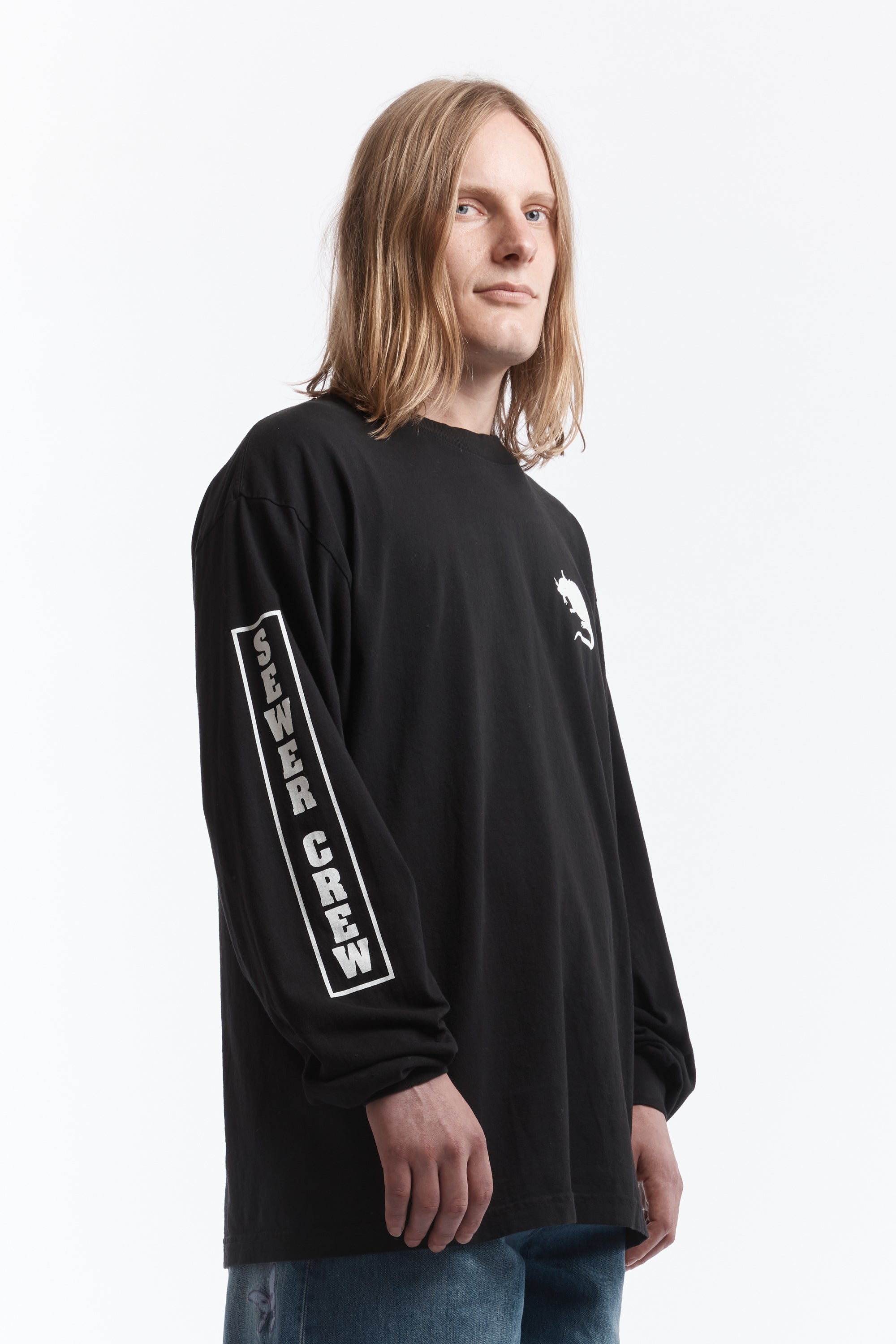 The Sewer Crew L/S Tee Black available online with global shipping, and in PAM Stores Melbourne and Sydney.