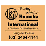 The KUUMBA - DESIGNERS INCENSE SUNDAY MORNING available online with global shipping, and in PAM Stores Melbourne and Sydney.