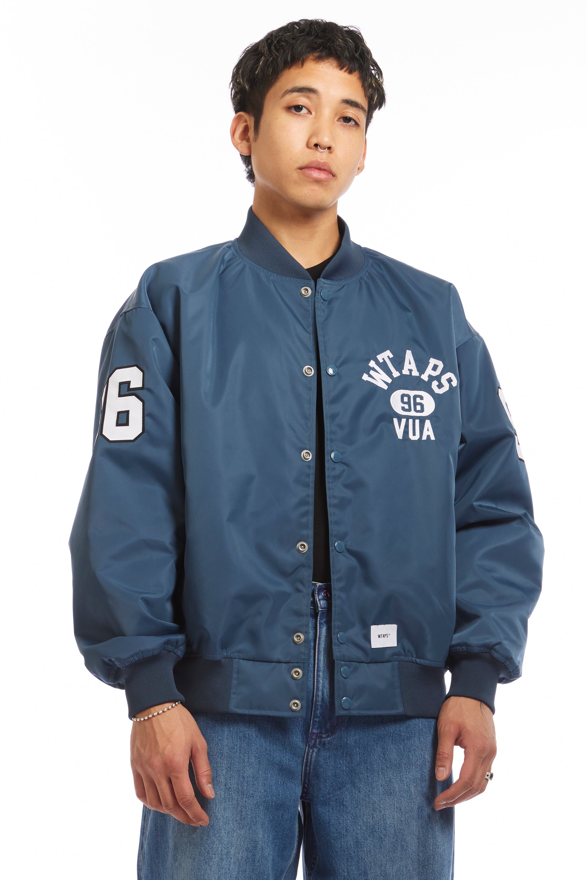 The NYLON TWILL TEAM JACKET TEAL available online with global shipping, and in PAM Stores Melbourne and Sydney.