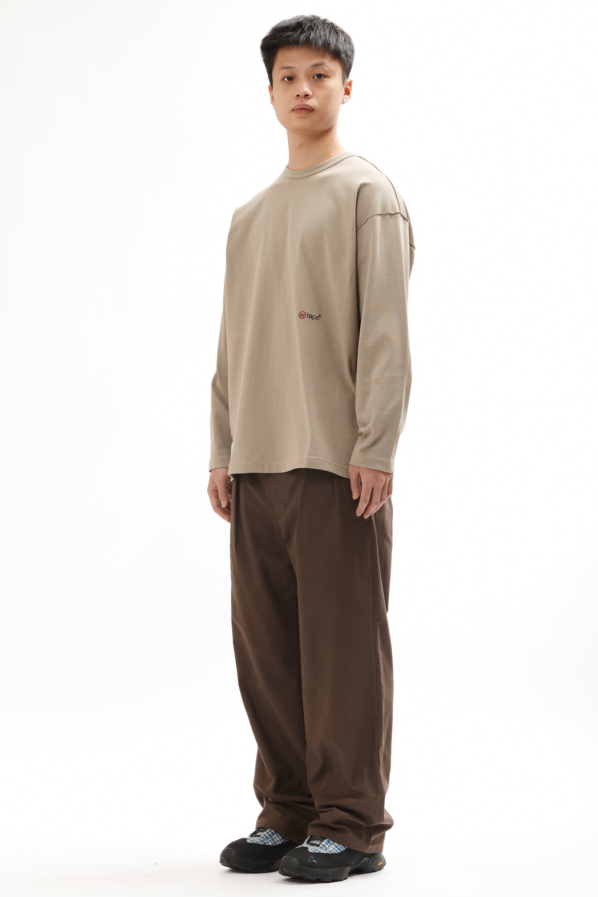 The LIM LS CREWNECK TEE GREIGE available online with global shipping, and in PAM Stores Melbourne and Sydney.