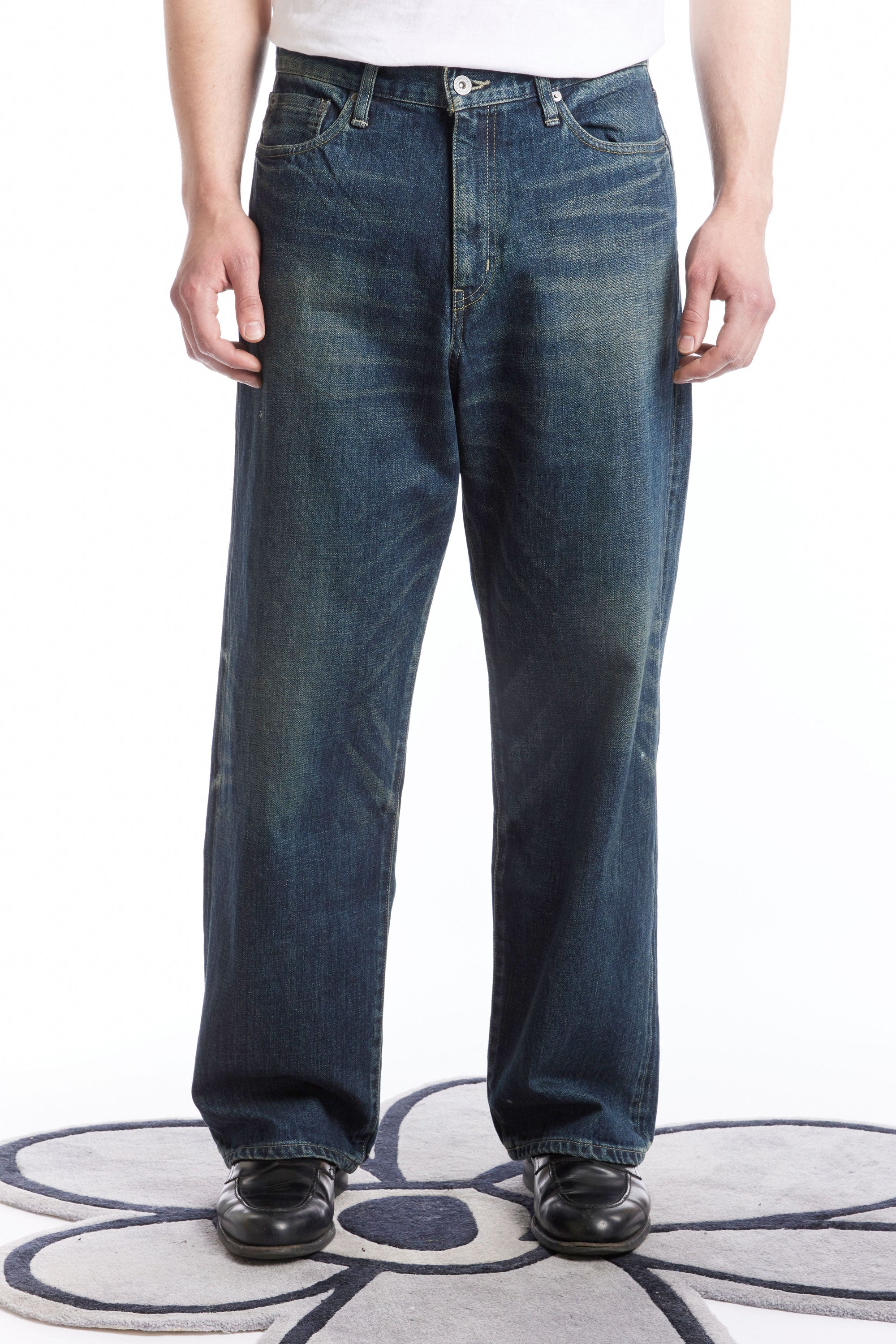 The WASHED DENIM DP WIDE PANTS INDIGO available online with global shipping, and in PAM Stores Melbourne and Sydney.