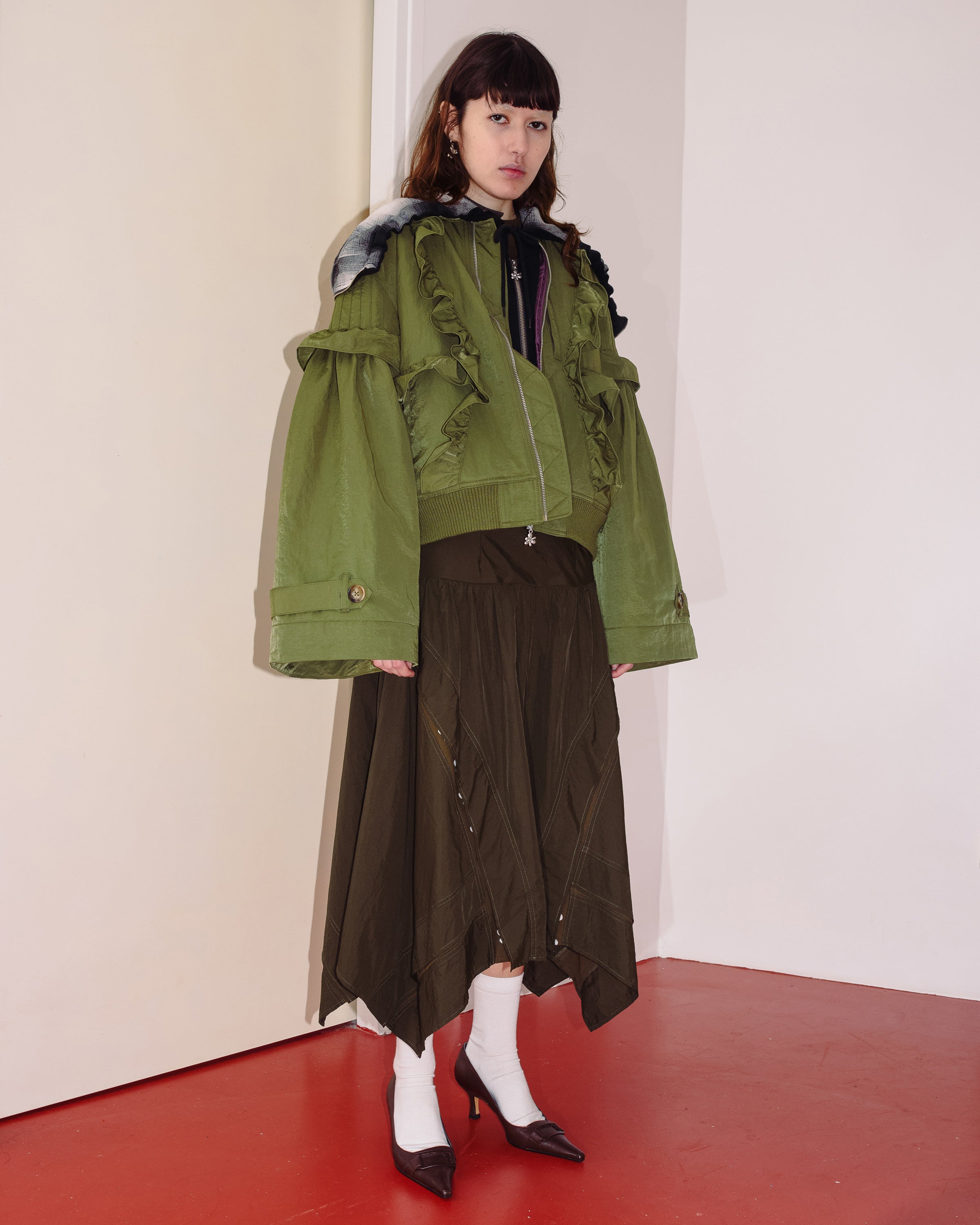 The THISTLE FRILL BOMBER available online with global shipping, and in PAM Stores Melbourne and Sydney.