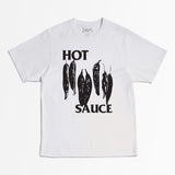 The P.A.M. x ROUGH RICE - HOT SAUCE TEE  available online with global shipping, and in PAM Stores Melbourne and Sydney.