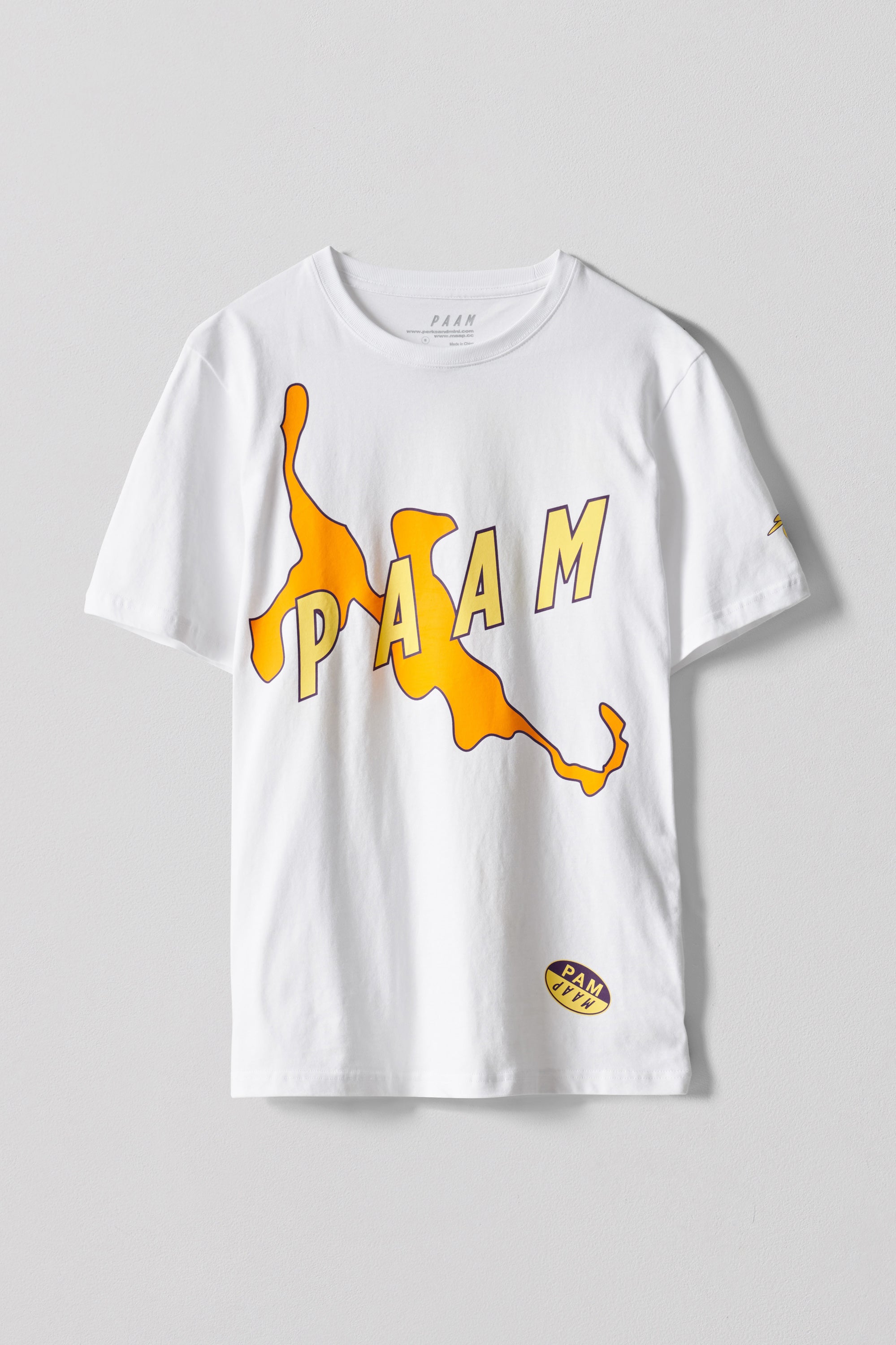 The PAAM 1.5 SS TEE WHITE available online with global shipping, and in PAM Stores Melbourne and Sydney.