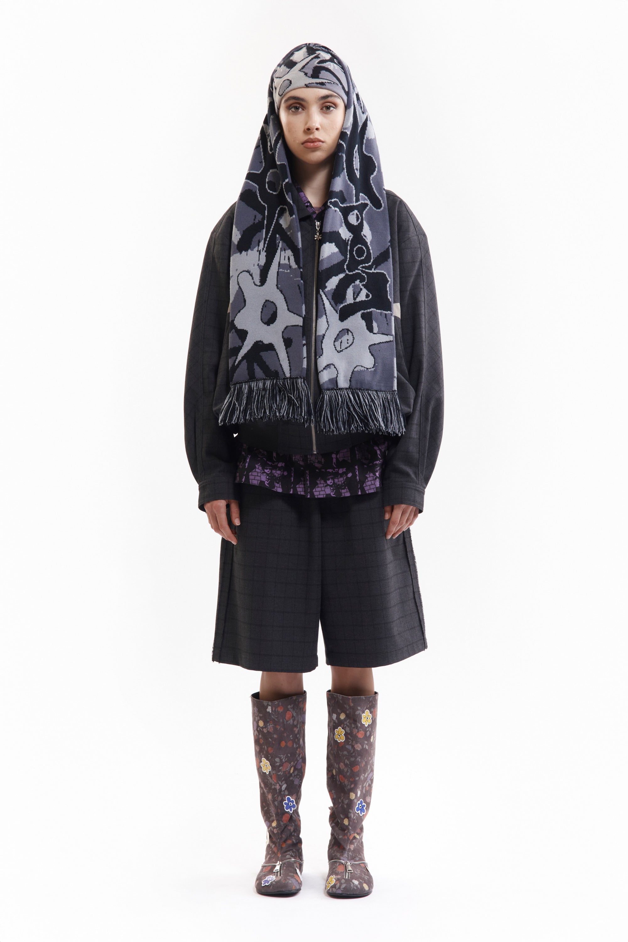 The MULTI SHOT URCHIN BONNET SCARF available online with global shipping, and in PAM Stores Melbourne and Sydney.