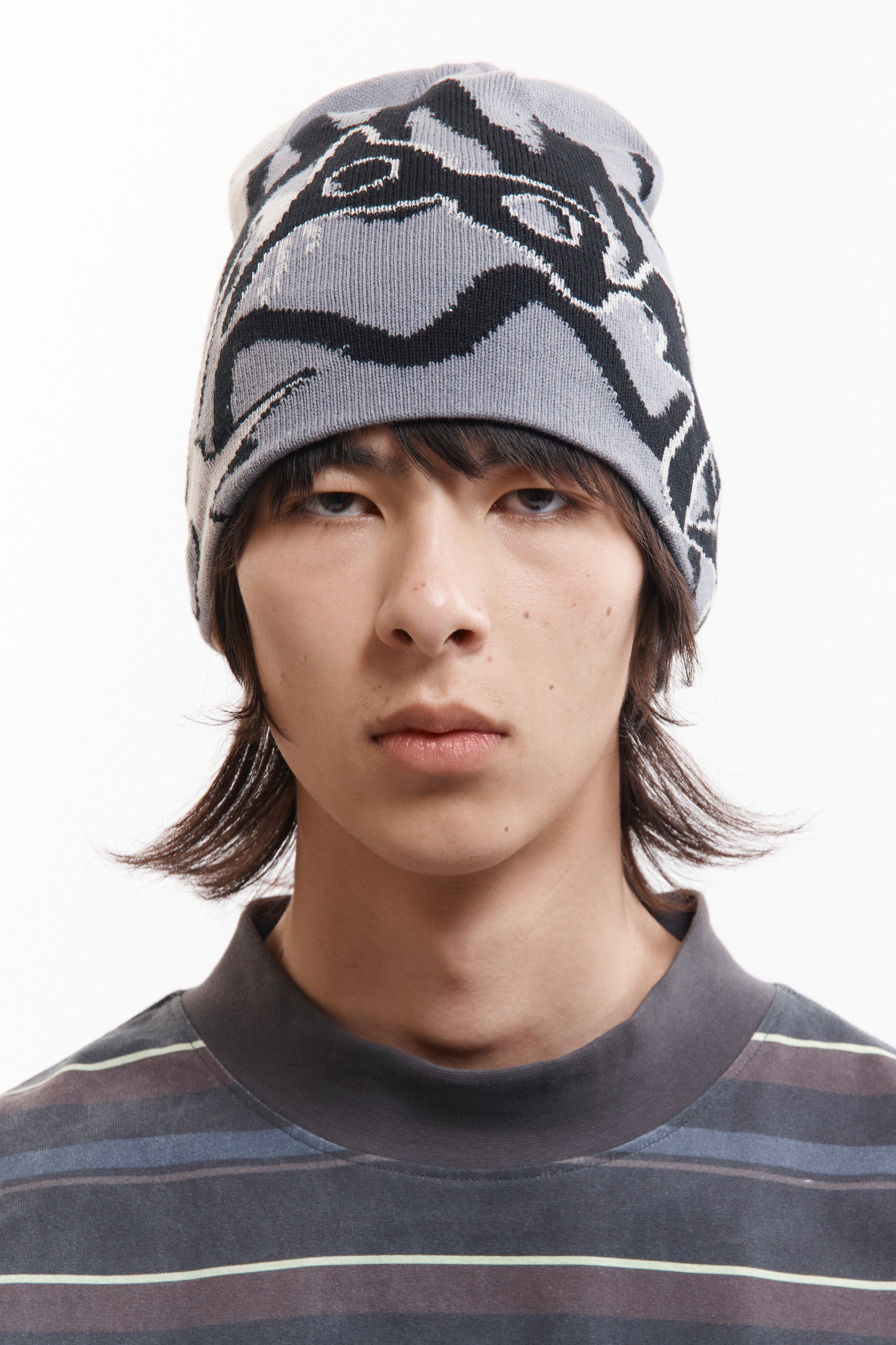 The URCHIN BEANIE - GREYS available online with global shipping, and in PAM Stores Melbourne and Sydney.