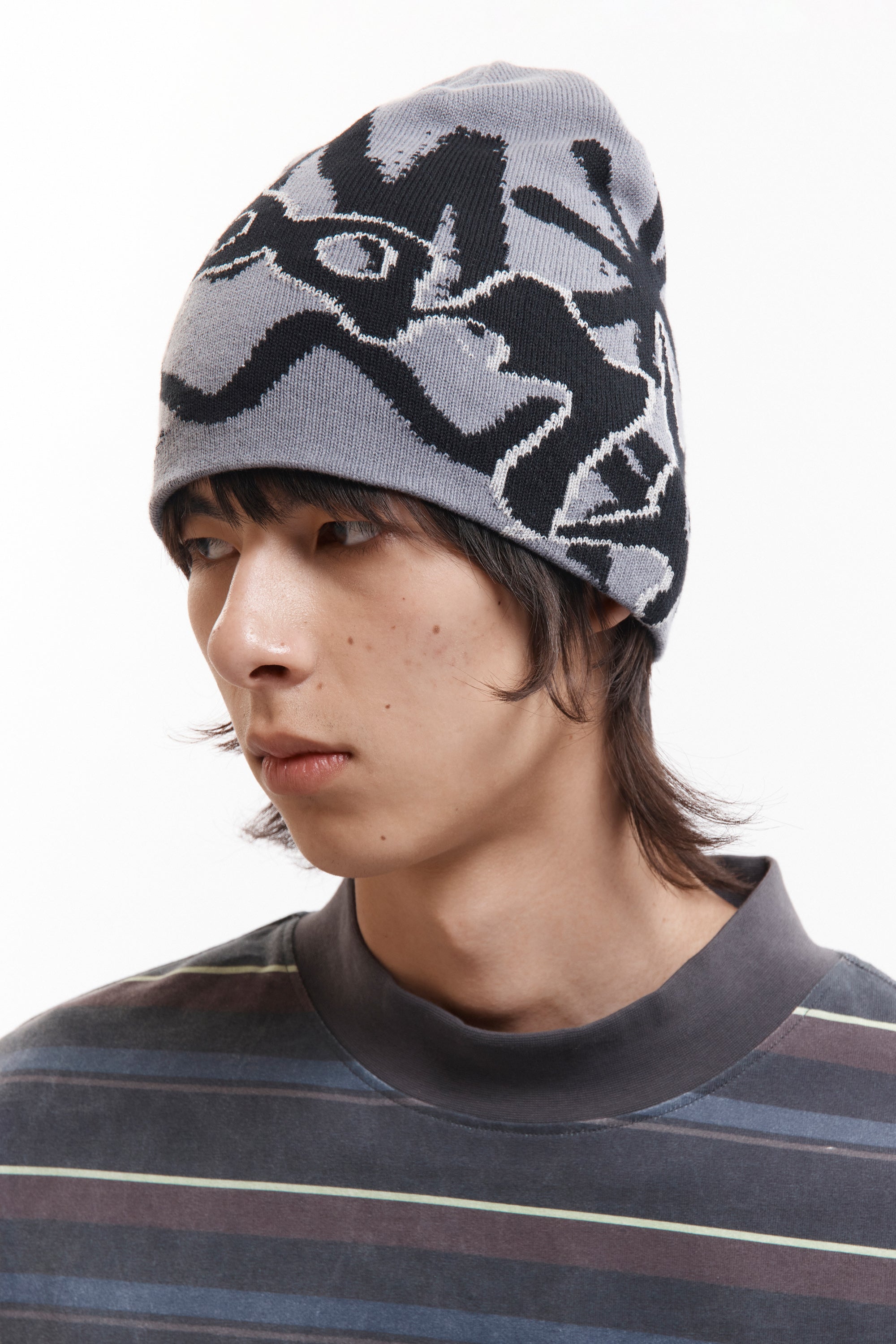 The URCHIN BEANIE - GREYS available online with global shipping, and in PAM Stores Melbourne and Sydney.