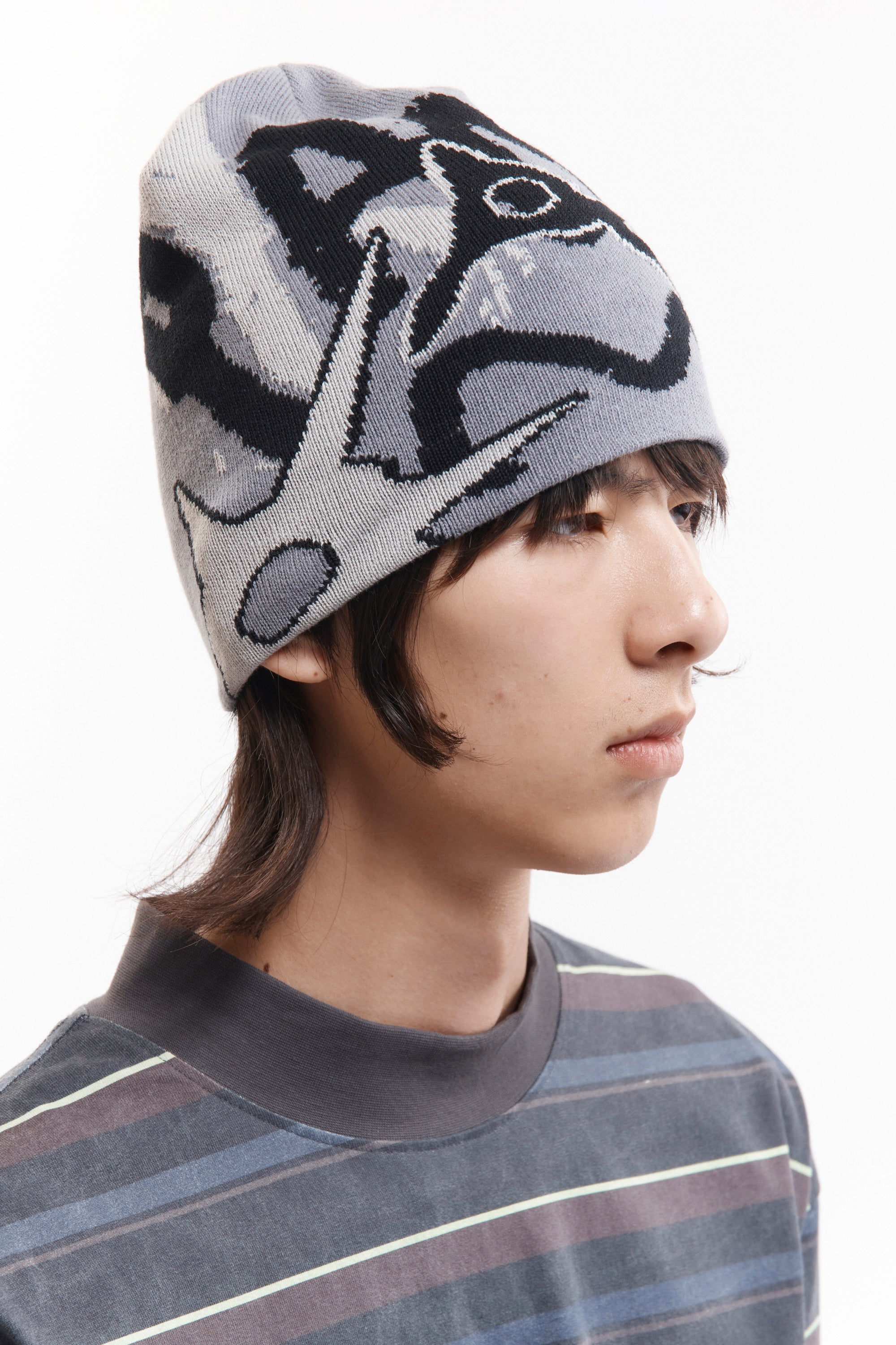 The URCHIN BEANIE - GREYS available online with global shipping, and in PAM Stores Melbourne and Sydney.