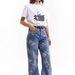 The COCO BANDANA OVER PRINT JEANS available online with global shipping, and in PAM Stores Melbourne and Sydney.