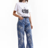 The COCO BANDANA OVER PRINT JEANS available online with global shipping, and in PAM Stores Melbourne and Sydney.