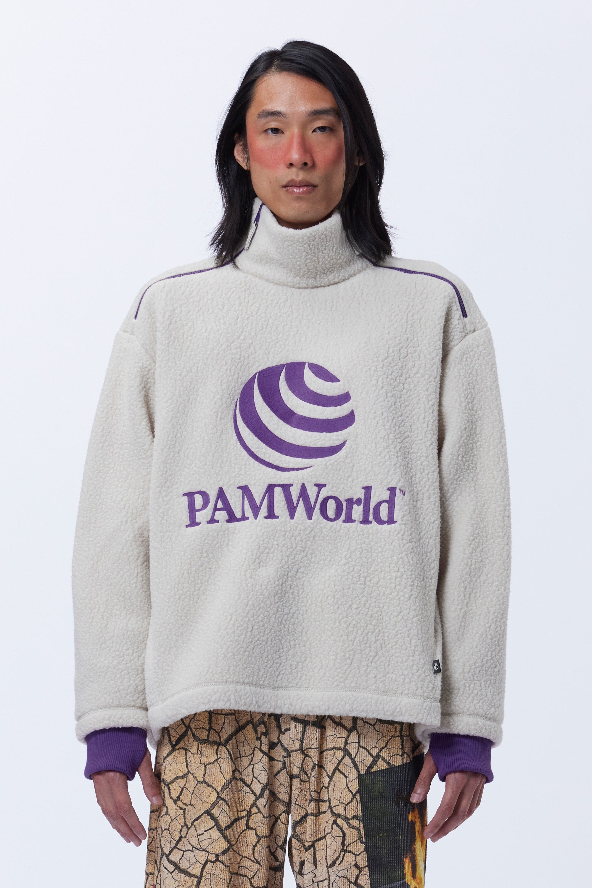 The P. WORLD RECYCLED SHERPA OVERSIZED PULLOVER  available online with global shipping, and in PAM Stores Melbourne and Sydney.