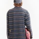 The STRIPED GESTURES MOCK NECK PULLOVER available online with global shipping, and in PAM Stores Melbourne and Sydney.