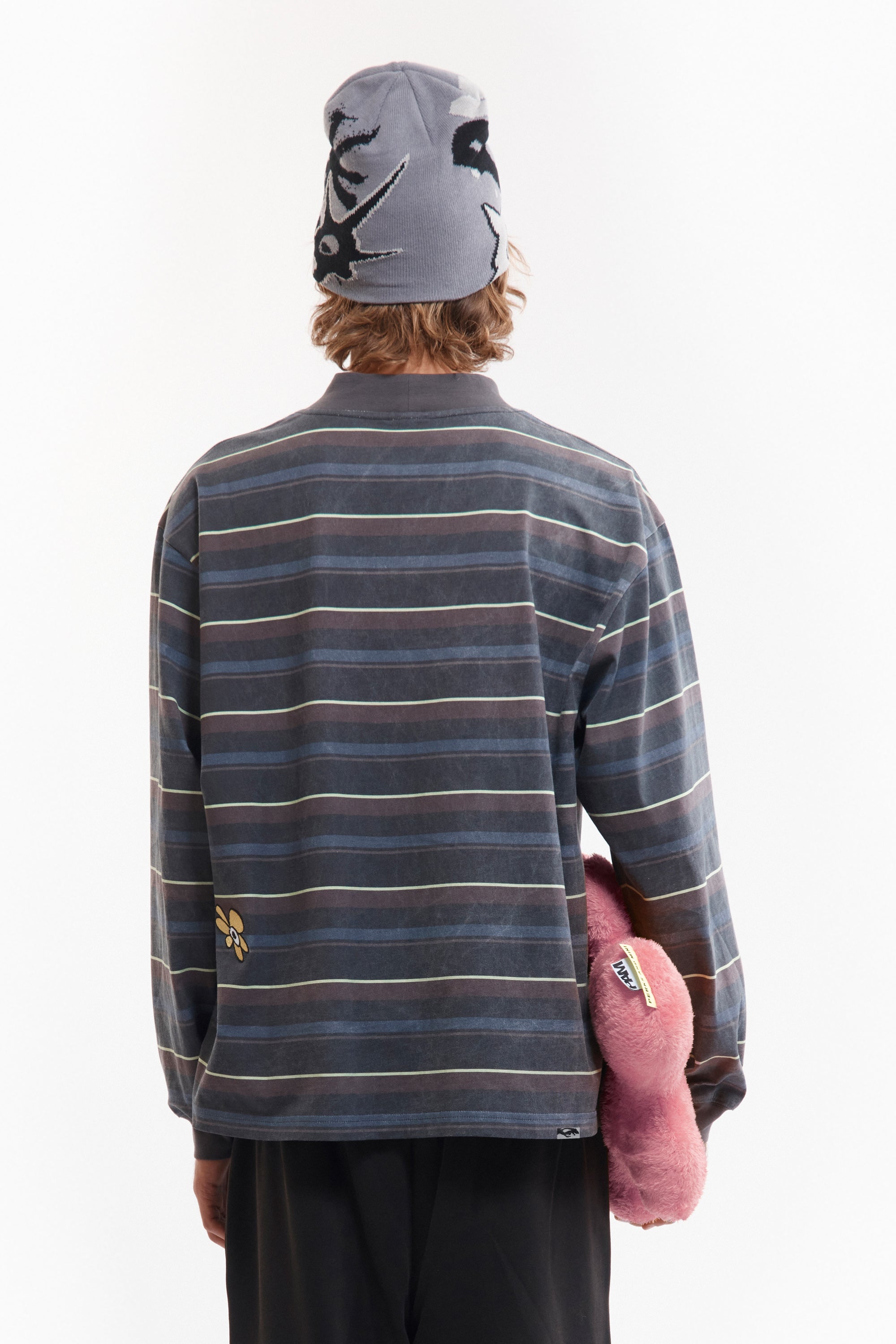 The STRIPED GESTURES MOCK NECK PULLOVER available online with global shipping, and in PAM Stores Melbourne and Sydney.