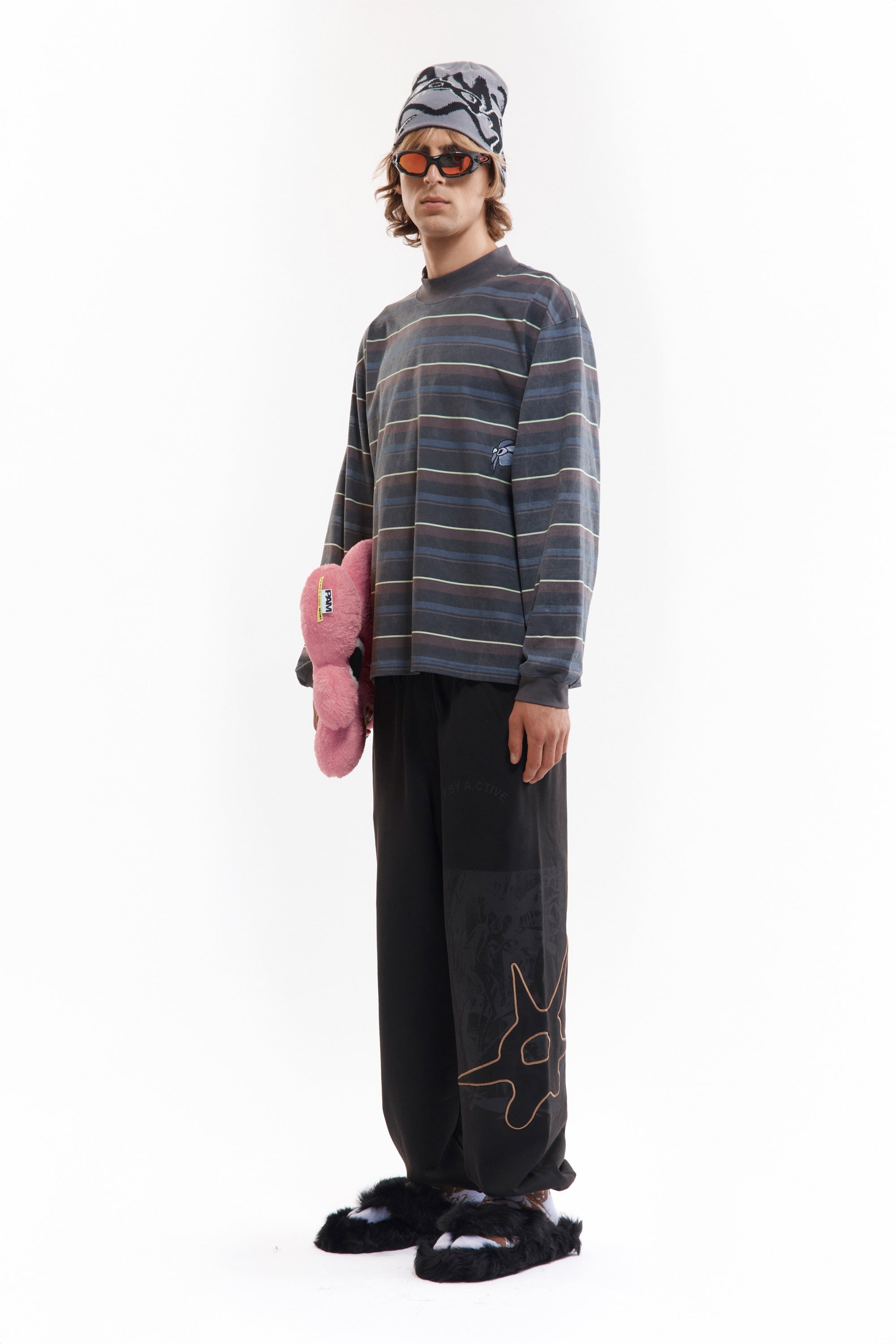The STRIPED GESTURES MOCK NECK PULLOVER available online with global shipping, and in PAM Stores Melbourne and Sydney.