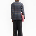 The STRIPED GESTURES MOCK NECK PULLOVER available online with global shipping, and in PAM Stores Melbourne and Sydney.