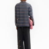 The STRIPED GESTURES MOCK NECK PULLOVER available online with global shipping, and in PAM Stores Melbourne and Sydney.