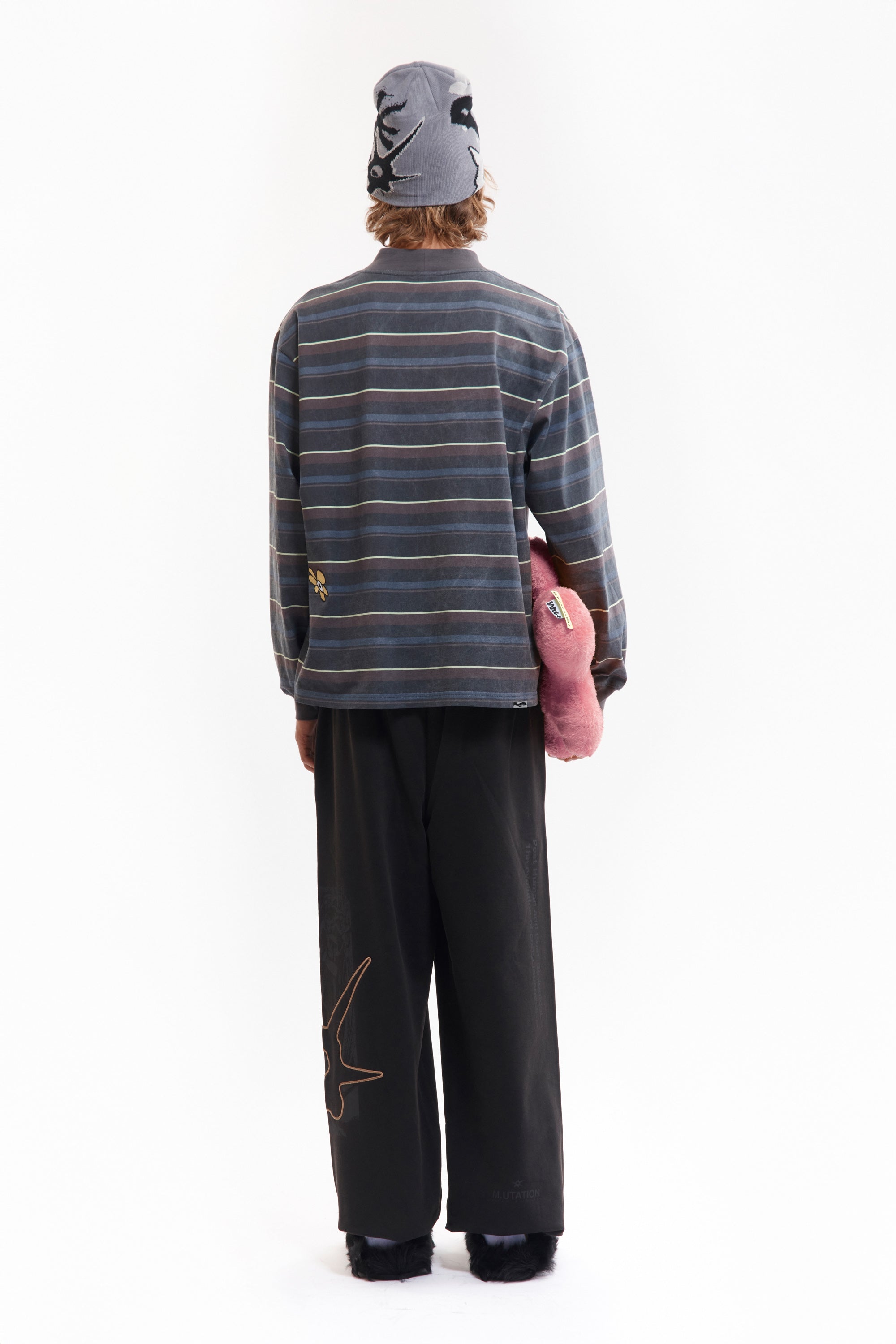 The STRIPED GESTURES MOCK NECK PULLOVER available online with global shipping, and in PAM Stores Melbourne and Sydney.