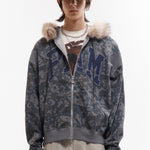 The ABC FUR TRIM HOODED ZIP THRU SWEAT available online with global shipping, and in PAM Stores Melbourne and Sydney.