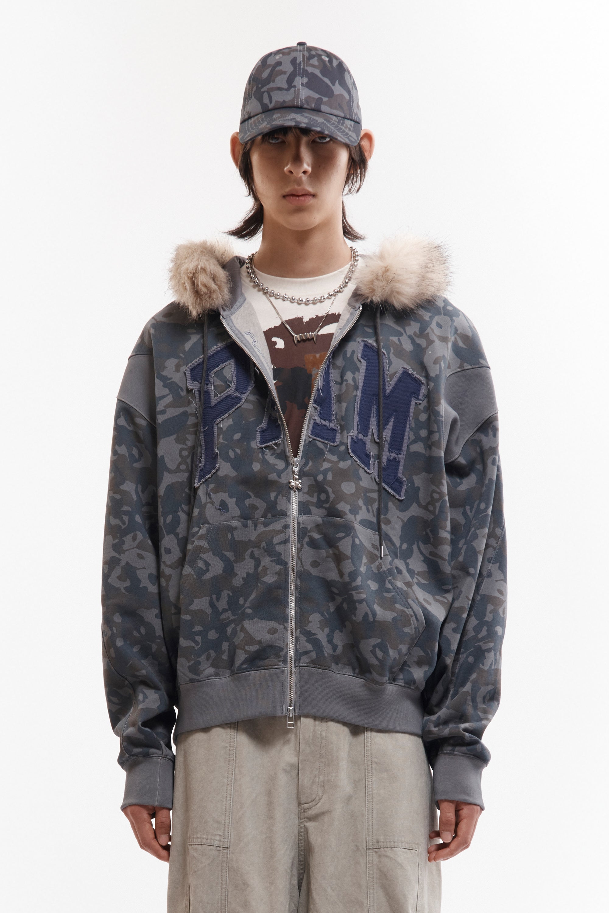 The ABC FUR TRIM HOODED ZIP THRU SWEAT available online with global shipping, and in PAM Stores Melbourne and Sydney.
