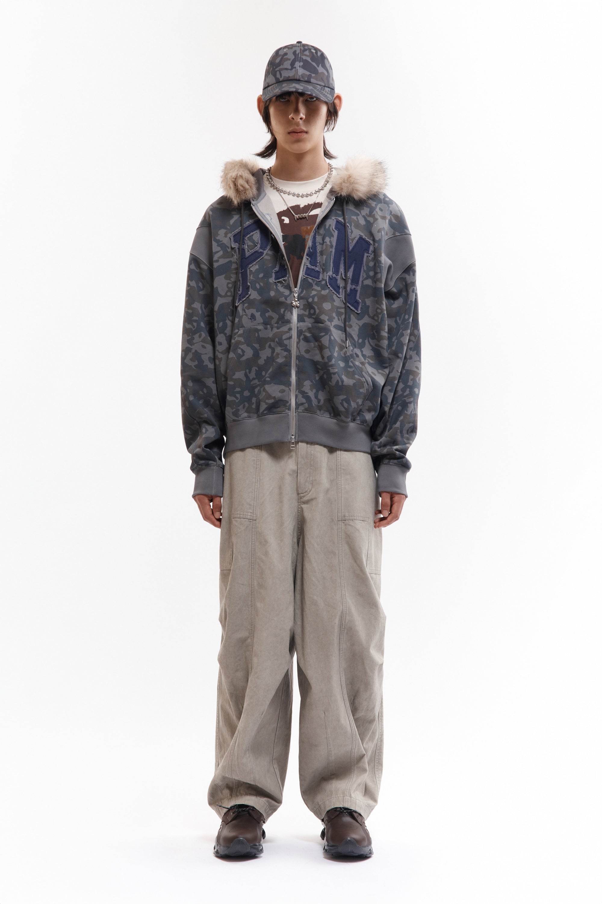 The ABC FUR TRIM HOODED ZIP THRU SWEAT available online with global shipping, and in PAM Stores Melbourne and Sydney.