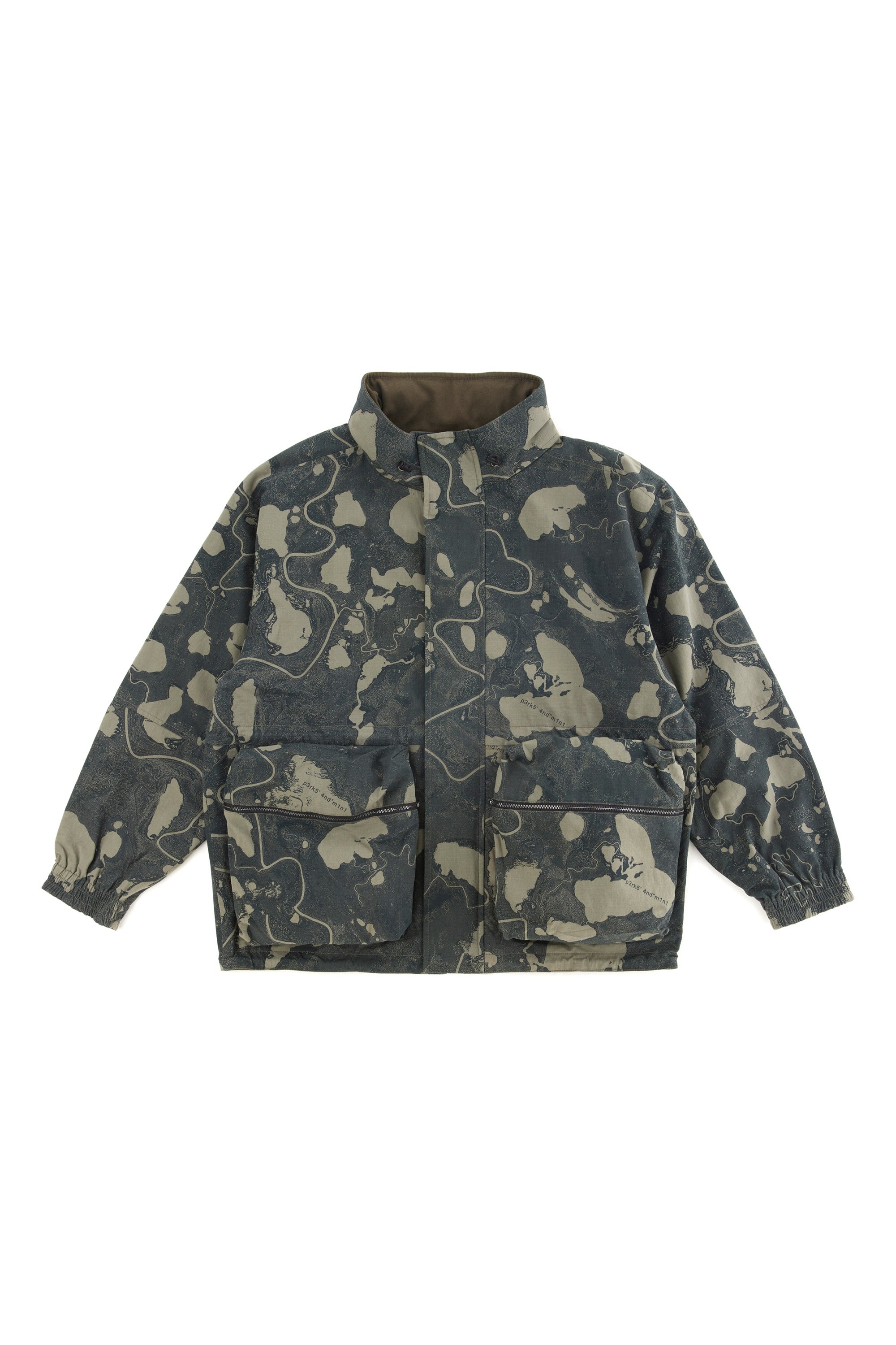 The REVERSIBLE GEO MAPPING PARKA JACKET  available online with global shipping, and in PAM Stores Melbourne and Sydney.