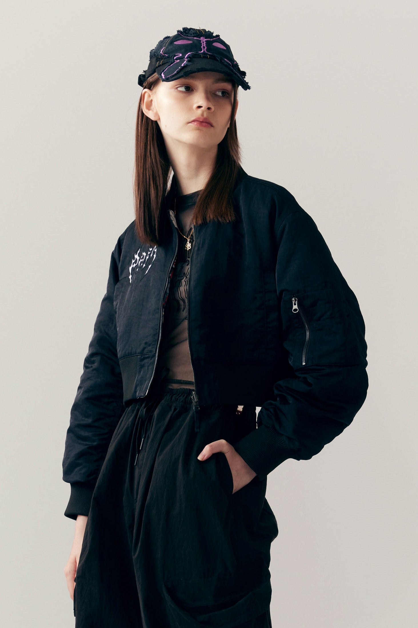 The THRESHOLD CROPPED BOMBER JACKET  available online with global shipping, and in PAM Stores Melbourne and Sydney.