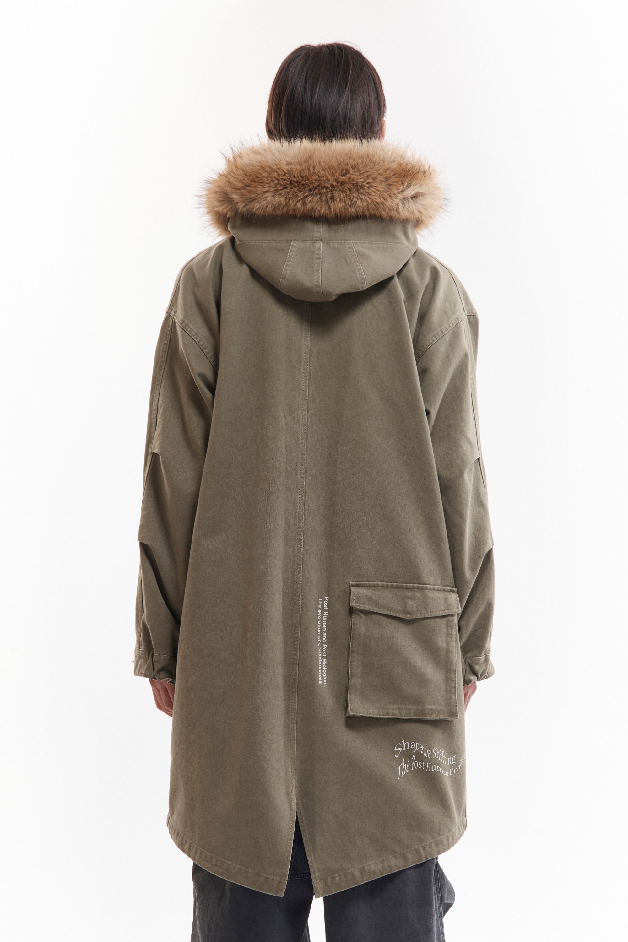 The TRUE NATURE FISHTAIL PARKA available online with global shipping, and in PAM Stores Melbourne and Sydney.