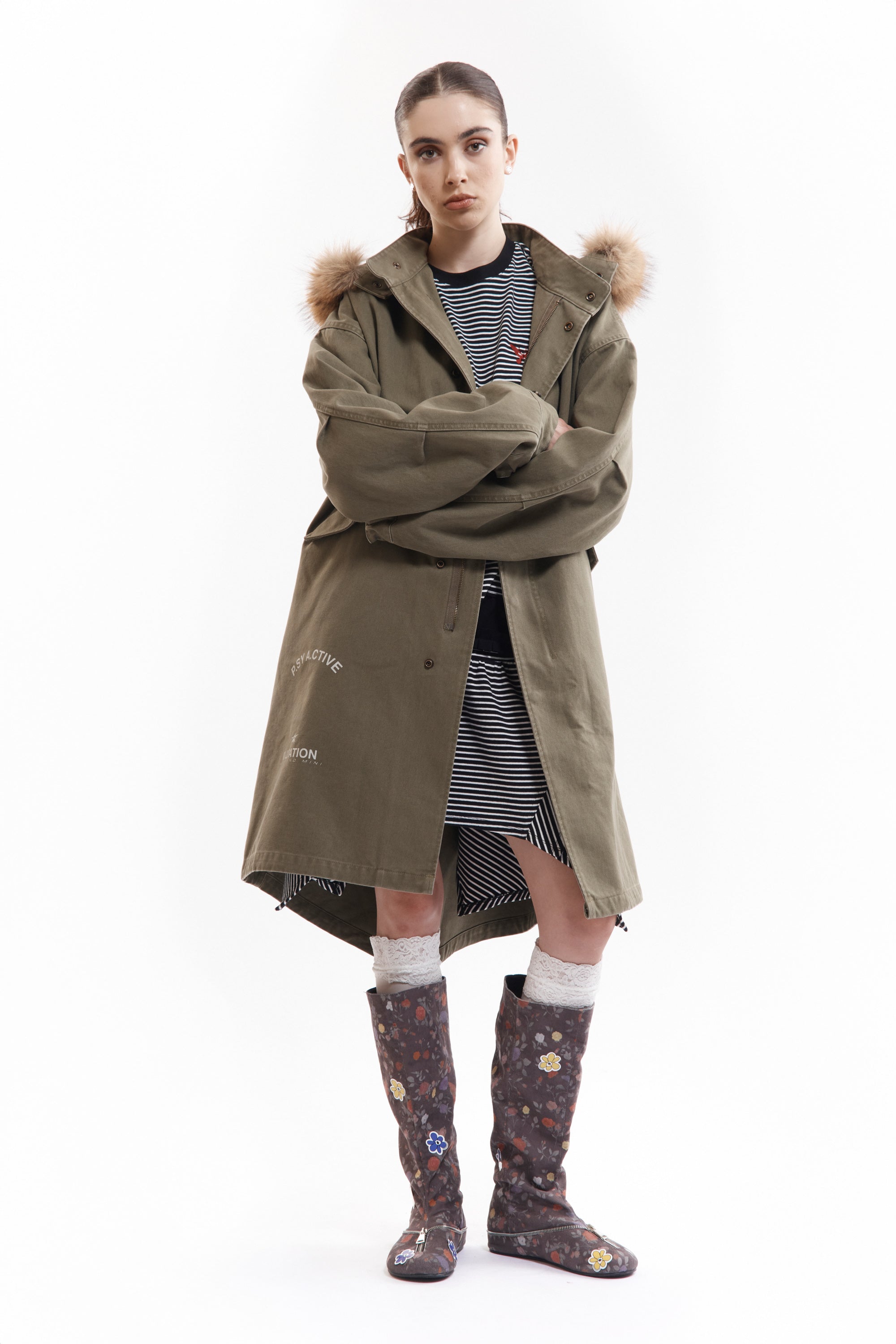 The TRUE NATURE FISHTAIL PARKA available online with global shipping, and in PAM Stores Melbourne and Sydney.