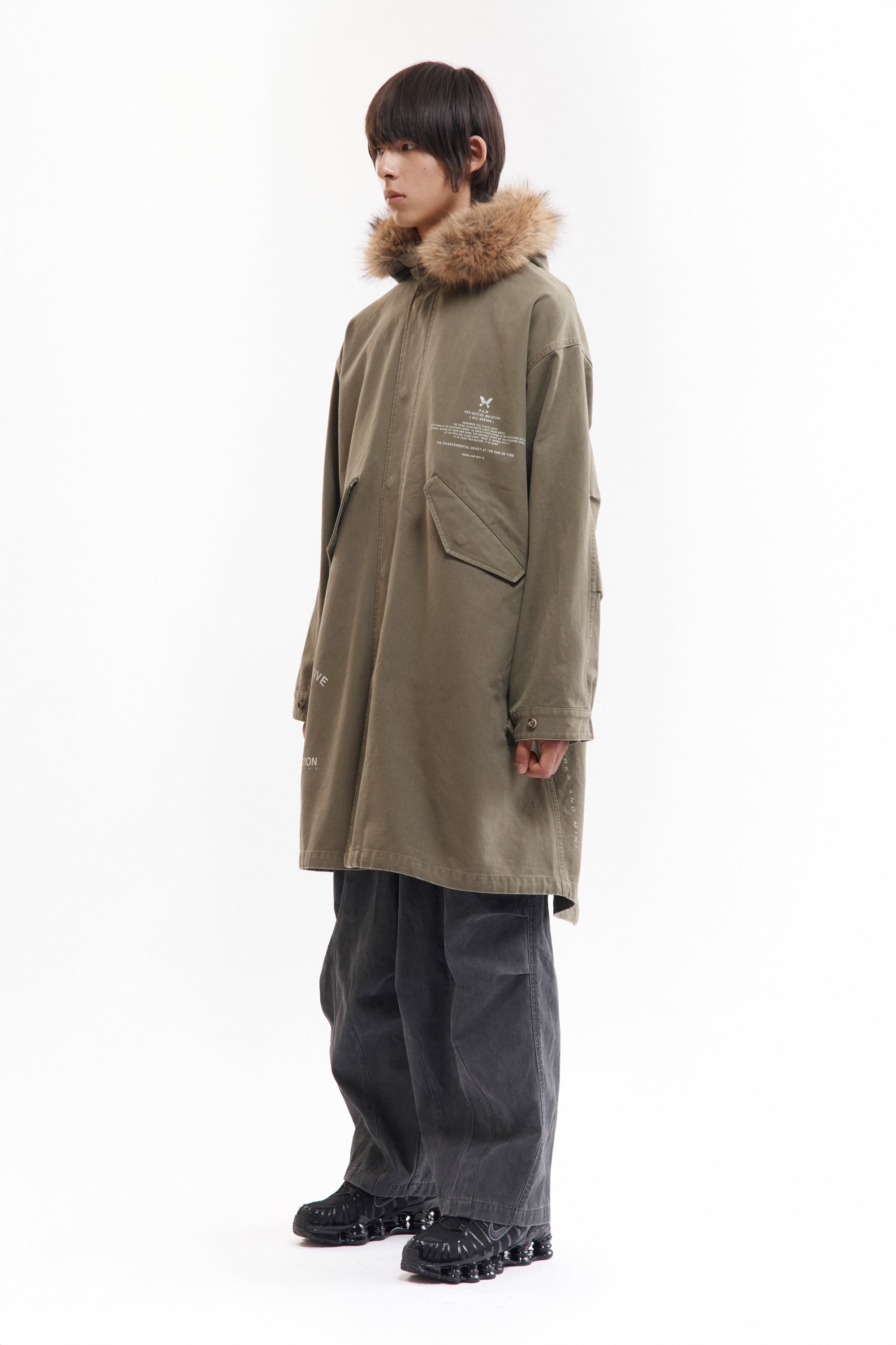 The TRUE NATURE FISHTAIL PARKA available online with global shipping, and in PAM Stores Melbourne and Sydney.