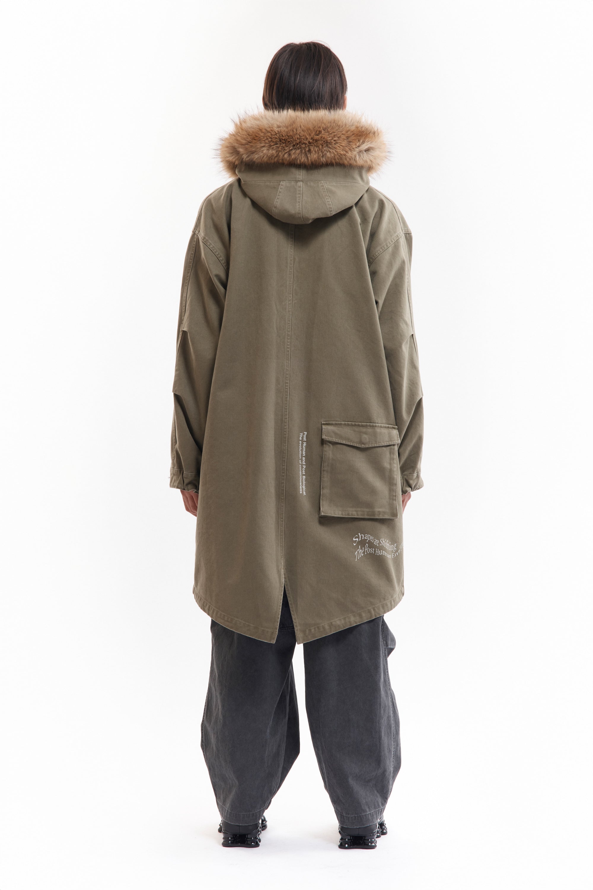 The TRUE NATURE FISHTAIL PARKA available online with global shipping, and in PAM Stores Melbourne and Sydney.
