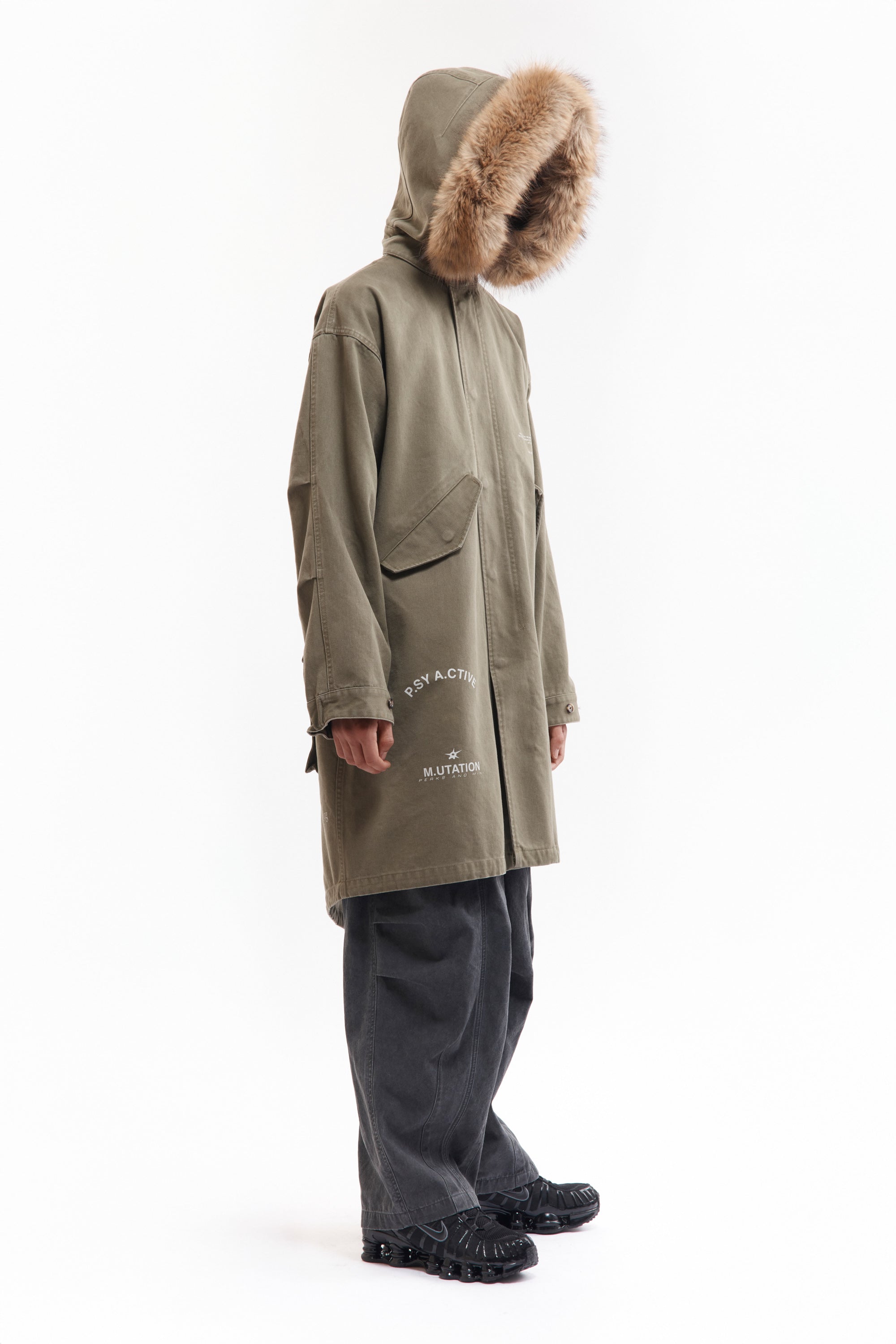 The TRUE NATURE FISHTAIL PARKA available online with global shipping, and in PAM Stores Melbourne and Sydney.