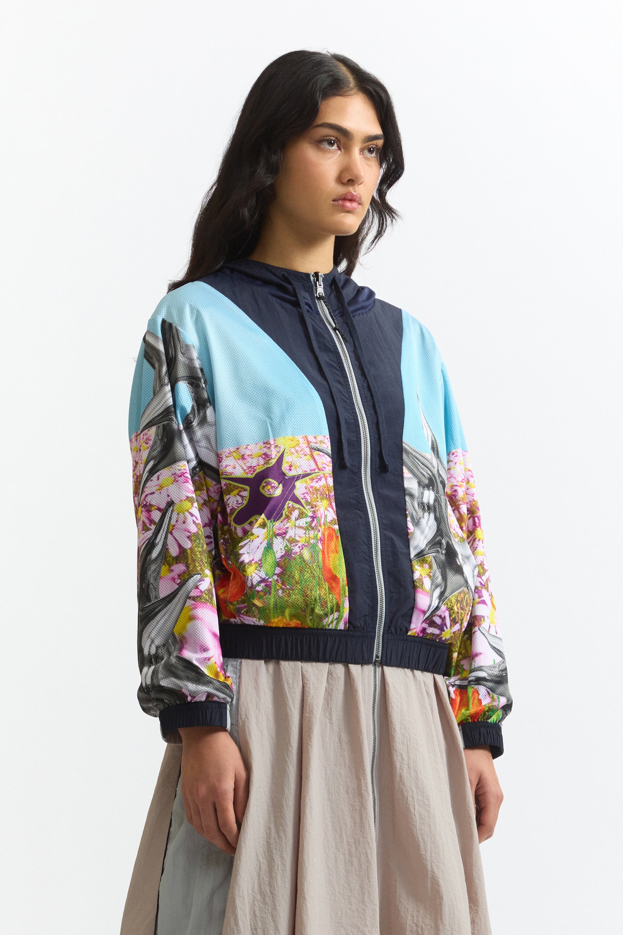 The DOUBLE DEALING ZIP THROUGH JACKET available online with global shipping, and in PAM Stores Melbourne and Sydney.