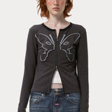 KOSMIC KISS ZIPPED CARDIGAN