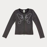 KOSMIC KISS ZIPPED CARDIGAN