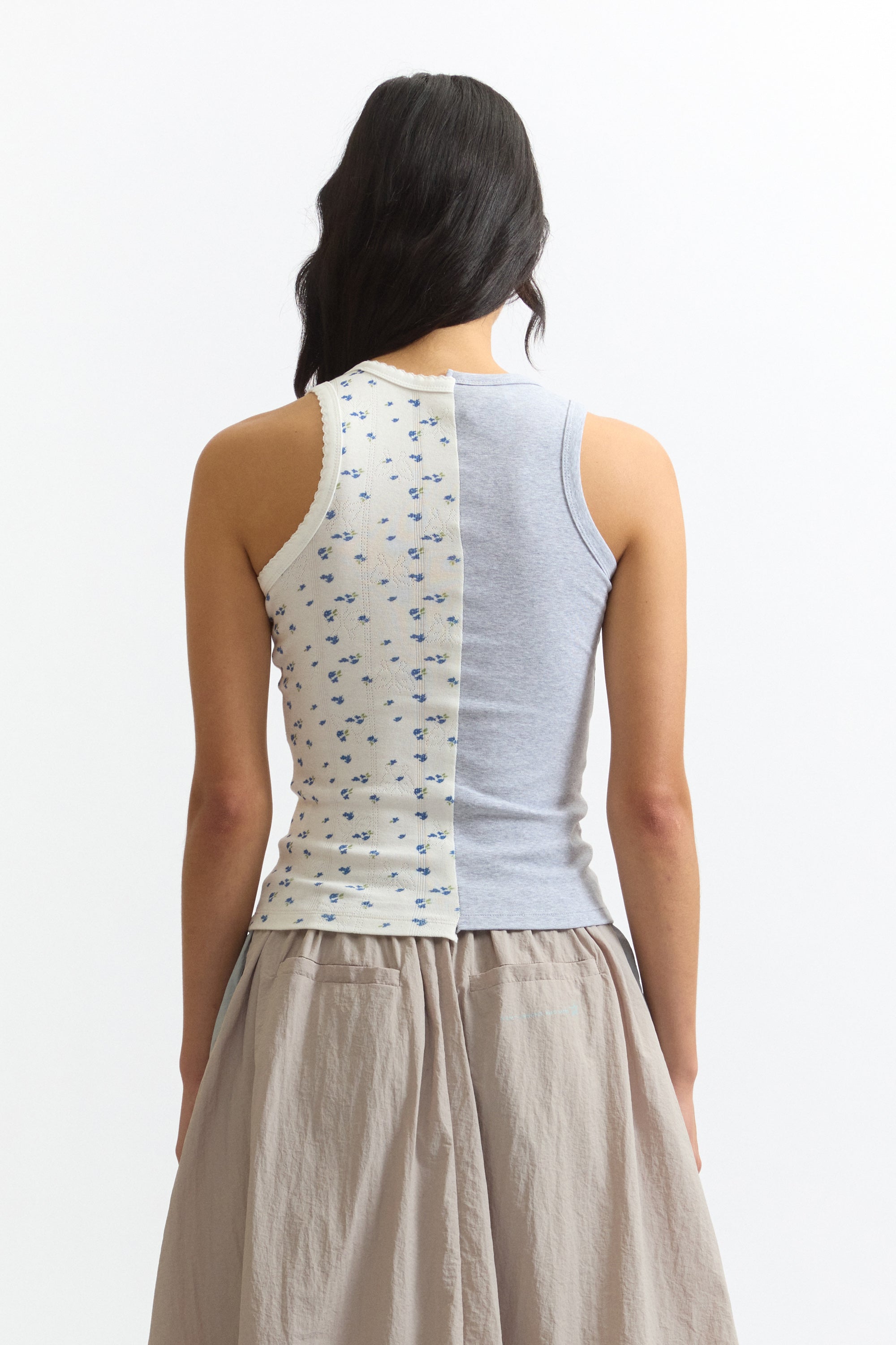 The SMOKE AND MIRRORS SPLIT RACER TANK available online with global shipping, and in PAM Stores Melbourne and Sydney.