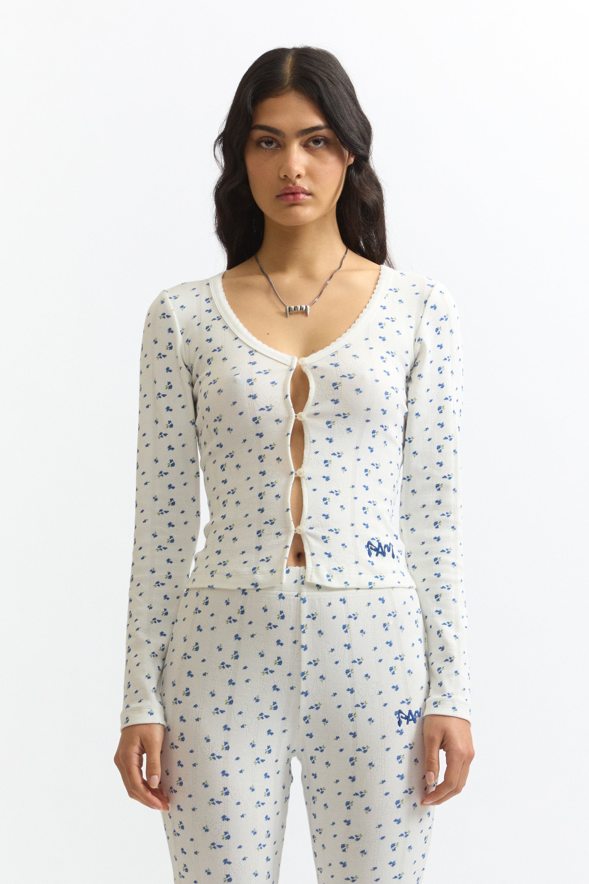 The CHIMERA POINTELLE CARDIGAN available online with global shipping, and in PAM Stores Melbourne and Sydney.