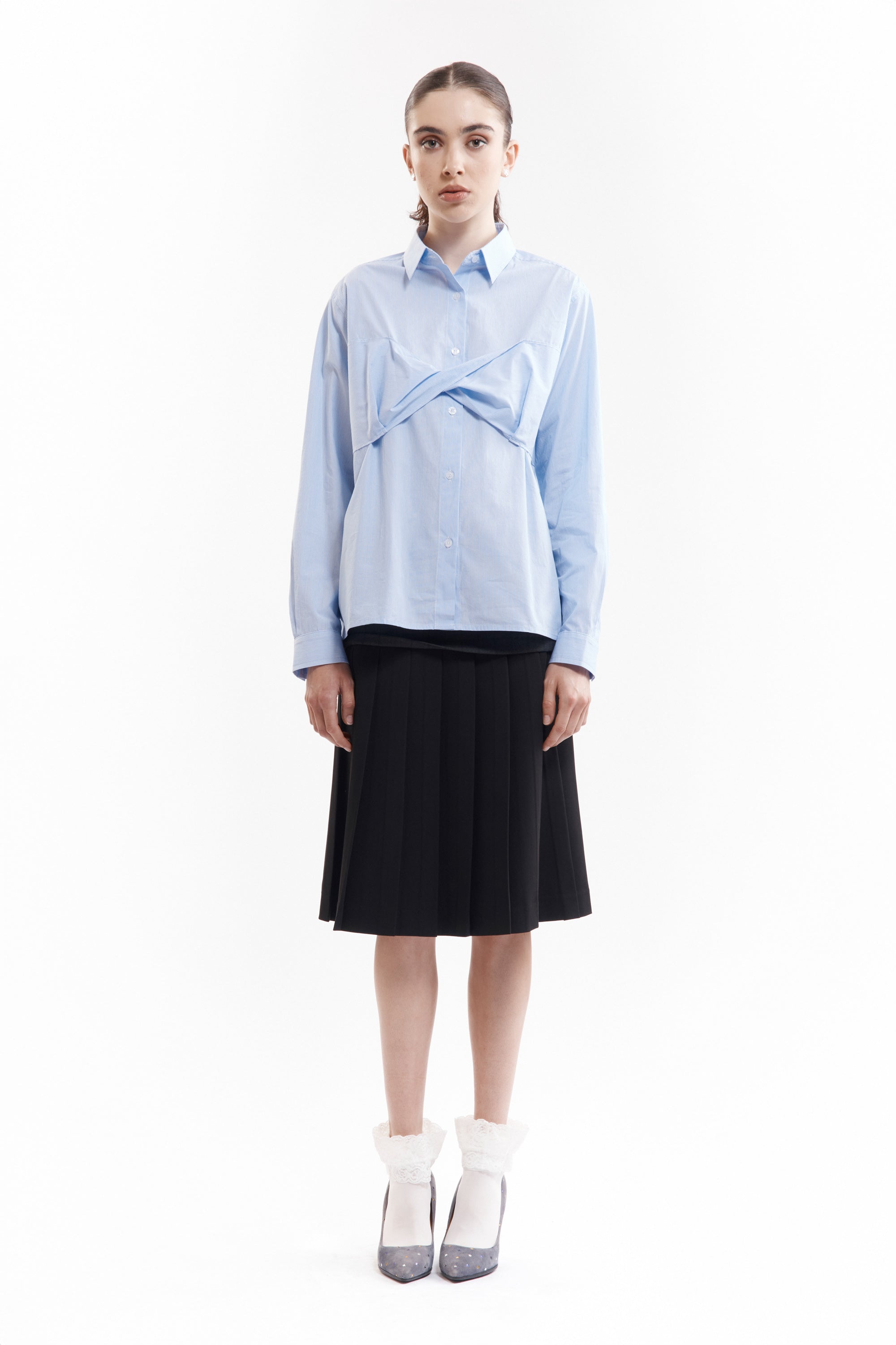The WAVE FIELD STRIPED SHIRT available online with global shipping, and in PAM Stores Melbourne and Sydney.