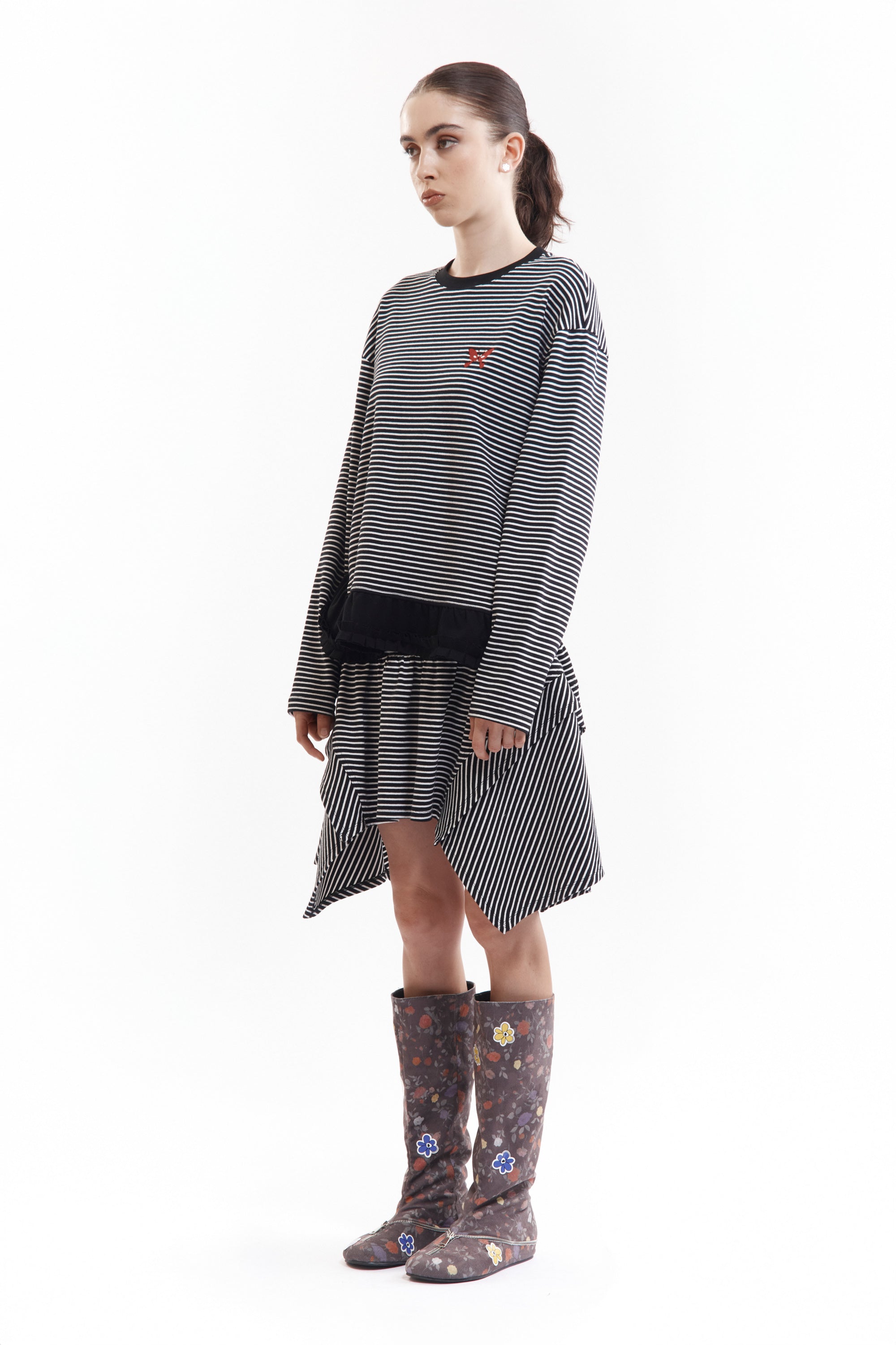 The AMASS STRIPED RUFFLE LS TOP available online with global shipping, and in PAM Stores Melbourne and Sydney.
