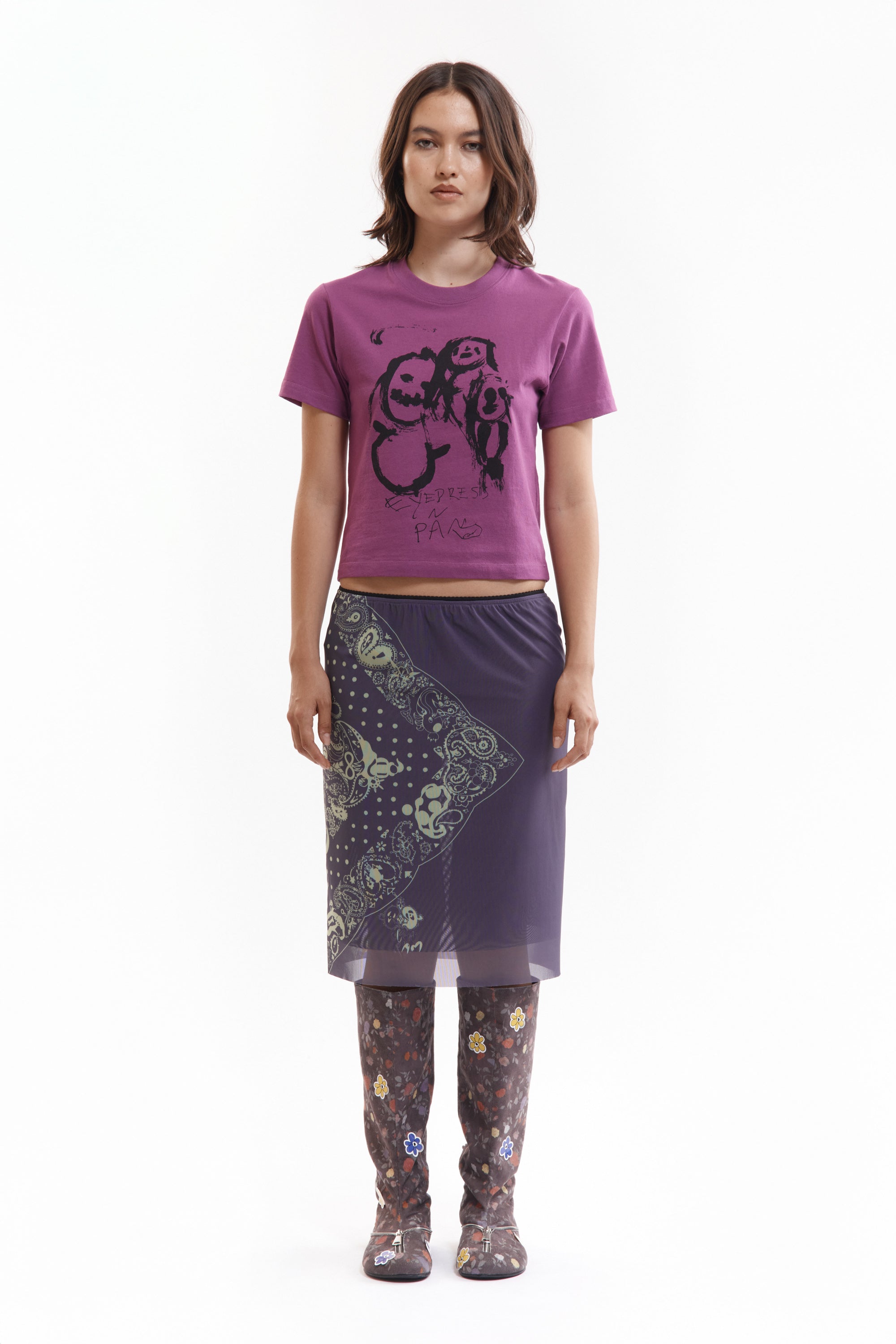 The COCO BANDANA MESH SKIRT - CHAR available online with global shipping, and in PAM Stores Melbourne and Sydney.